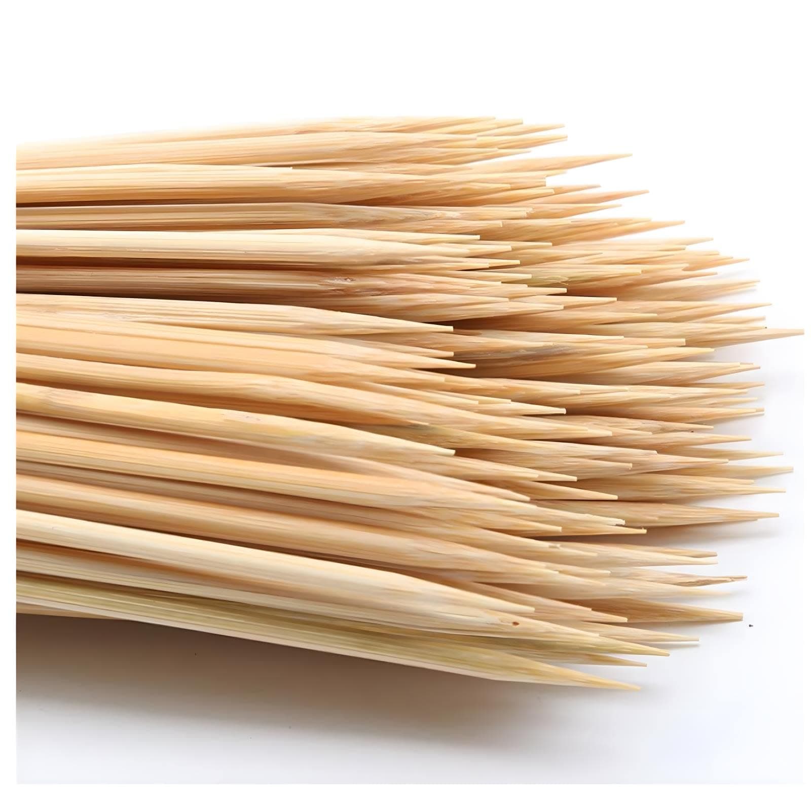 200PCS 6 inch Bamboo Skewers for wooden sticks, BBQ,Appetiser,Fruit,Cocktail,Kabob,Chocolate Fountain,Grilling,Kitchen,crafting and Party. Φ=3mm, More Size Choices 6"/8"/10"/12"/36"
