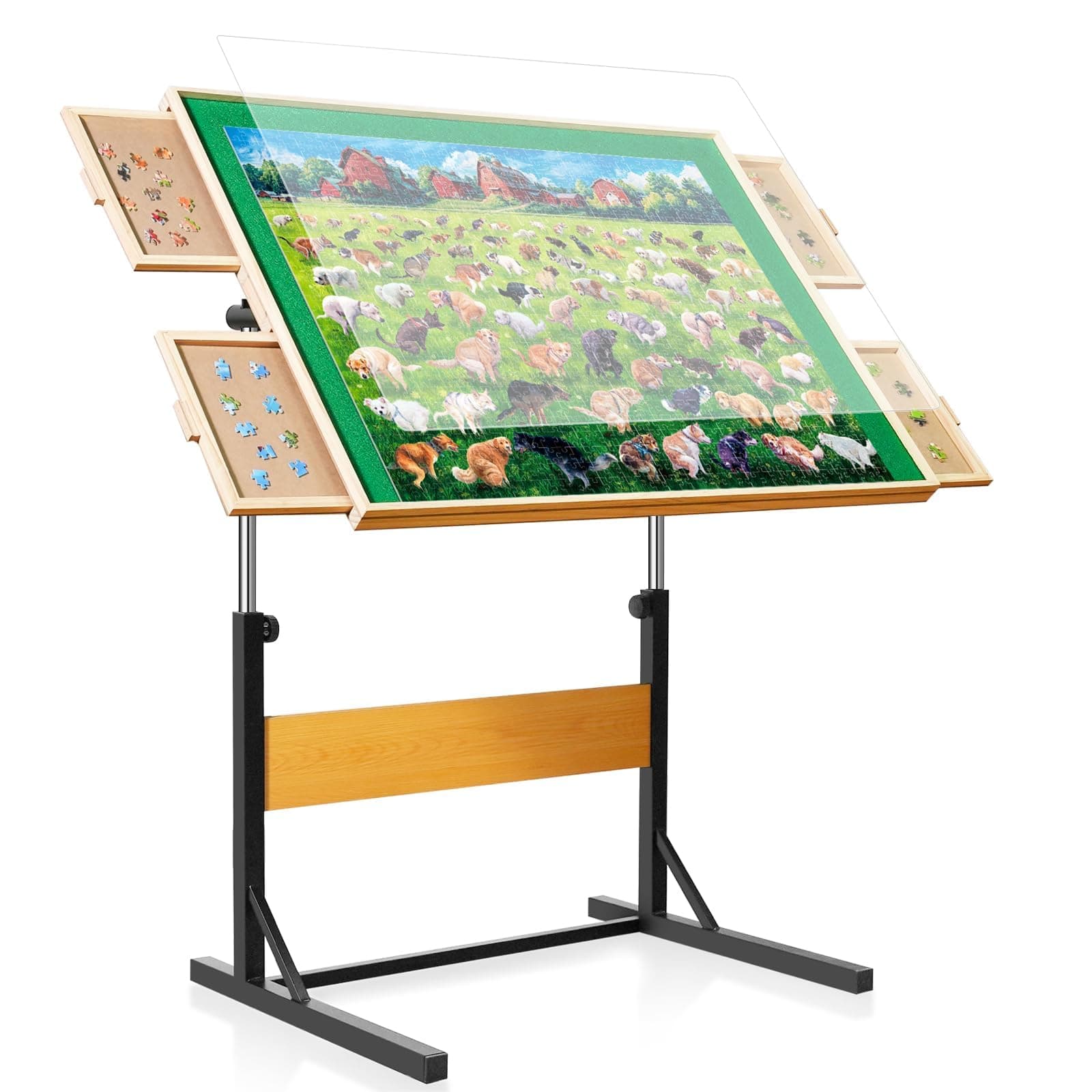 ALL4JIG 1500 Pieces Puzzle Table for Adults Gifts, Wooden Jigsaw Puzzle Table with 4 Drawers, Upgraded Stability & Optimized Lightweight Design, Puzzles for Adults