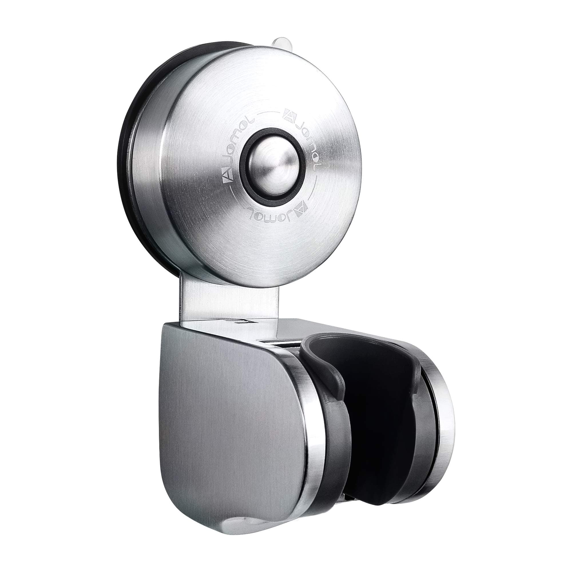 JOMOLA Shower Head Holder Suction Cup Handheld Shower Bracket Removable Bidet Sprayer Holder Fits Universal G 1/2'' Connector, Stainless Steel, 4 Mode Angle Adjustable, Brushed Finish