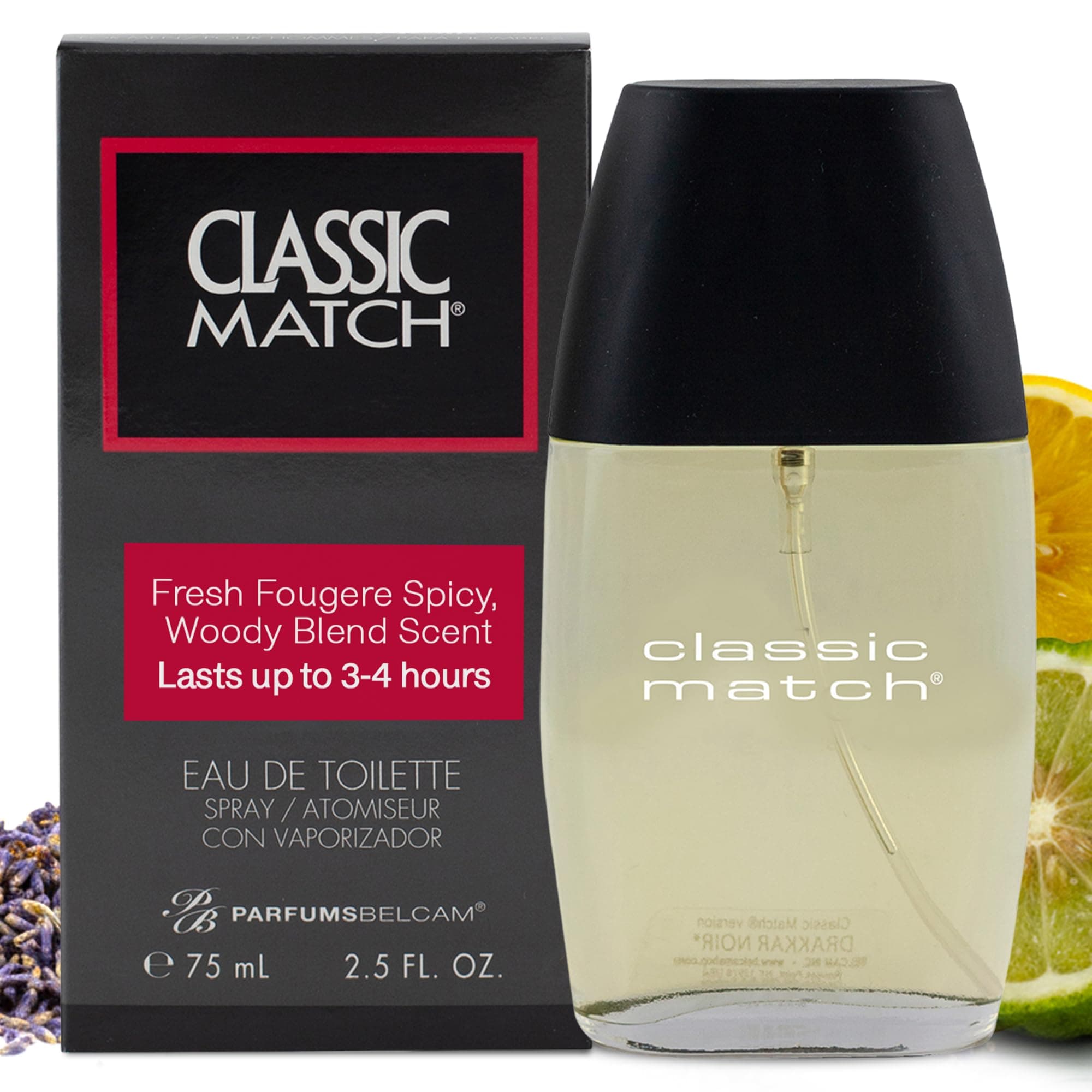 CM Noir Eau De Toilette Spray for Men – Fresh Fougere Cologne, Bergamot, Basil, Patchouli, Long-Lasting Scent, Masculine Fragrance – 2.5 Fl Oz