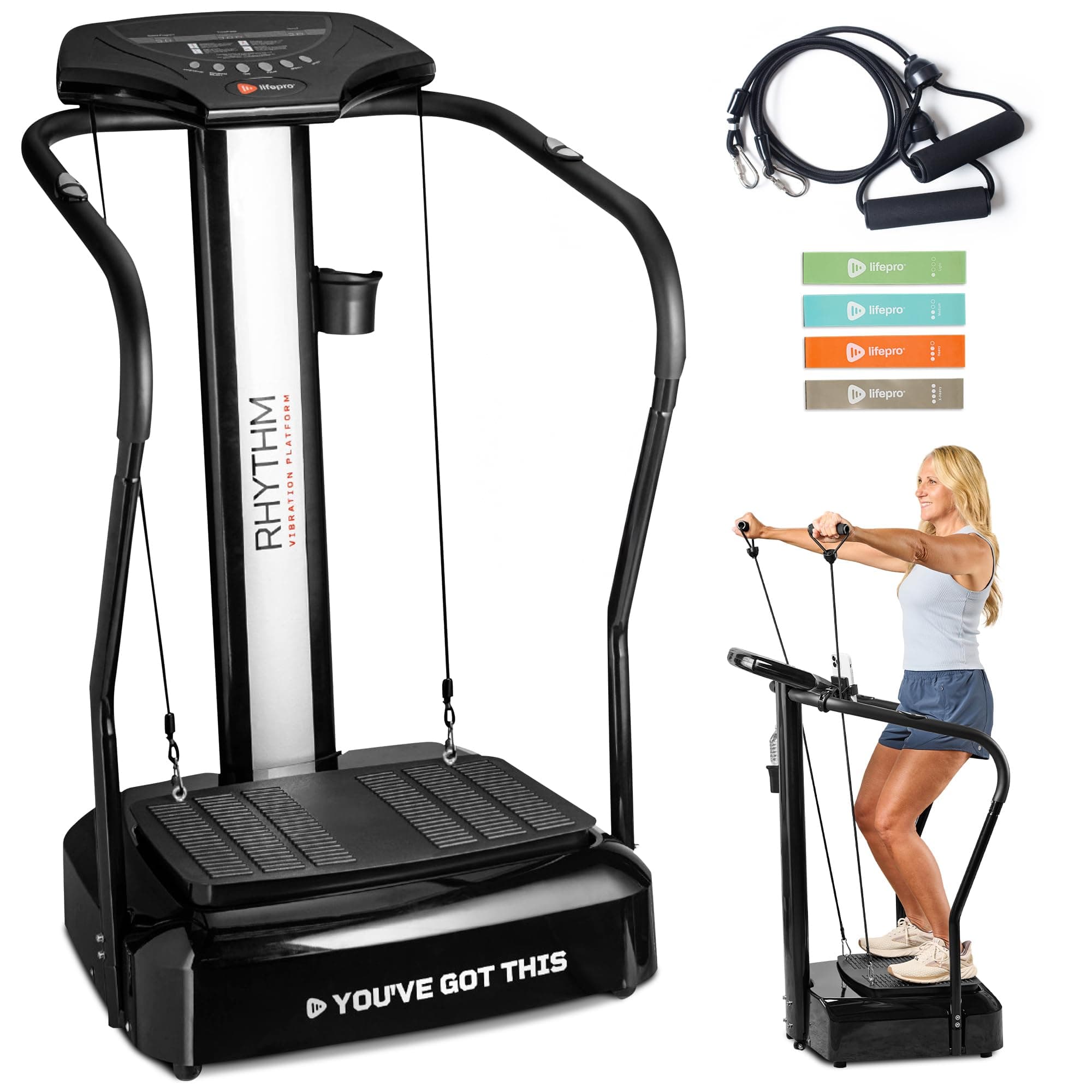 LifePro Rhythm Viberation Plate Machine - Professional Whole Body Vibration Platform for Home Fitness - Viberation Excersize Machine for Awesome Cardio Workout & Weight Loss