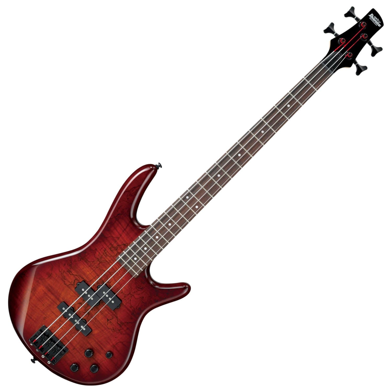 Ibanez GSR200SM 4-String Electric Bass Guitar, GSR4 Maple Neck, Rosewood Fretboard, Charcoal Brown Burst