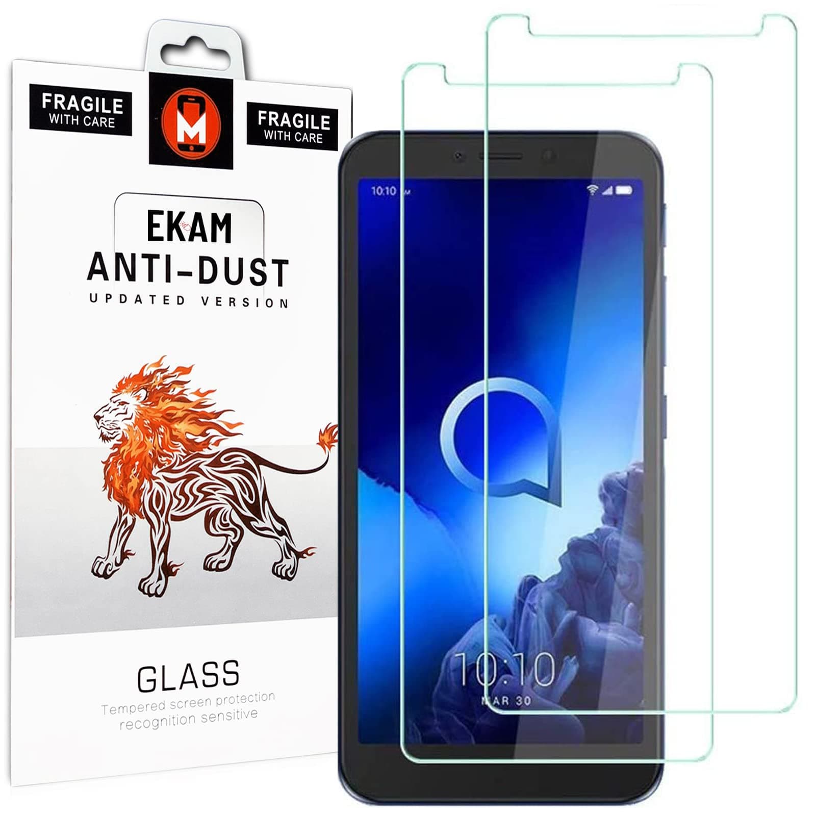 Mobile Stuff [2 Pack Alcatel 3C Screen Protector, 9H Hardness HD clear Bubble Free Installation Tempered glass for Alcatel 3C