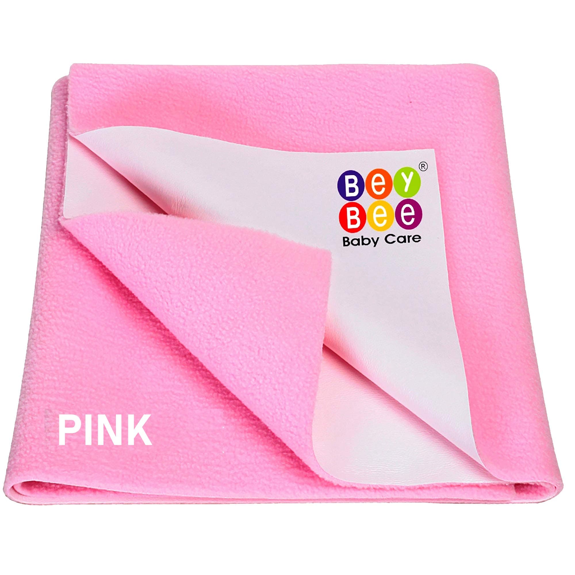 Instadry Anti-Piling Fleece Extra Absorbent Quick Dry Sheet for New Born Babies, Cotton Bed Protector Mattress, Reusable Waterproof Baby Cot Sheet for Toddler Infant, Small Size 50x70cm, Pink