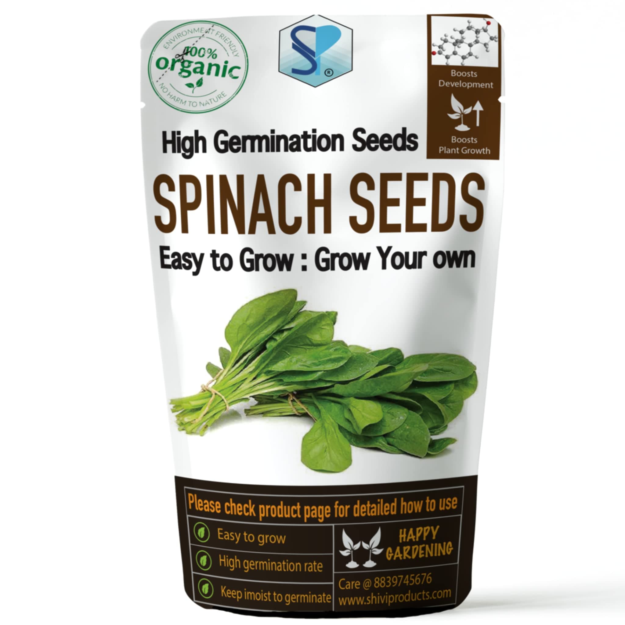 Desi Leafy Nutritious Spinach (Palak) Seeds for Home Garden (100 gm)
