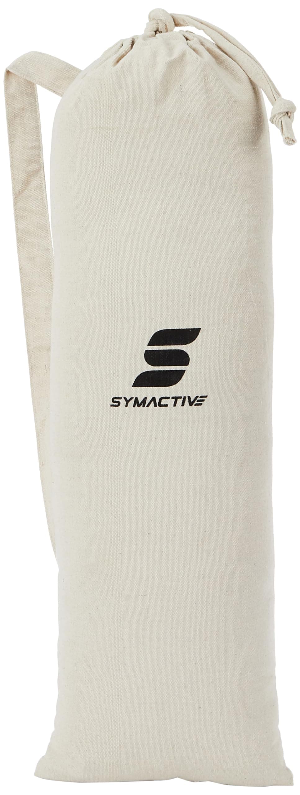 Amazon Brand - Symactive Cotton Yoga Mat Bag | Suitable for 2mm to 7mm Thick Yoga Mat | Cross Strap for Easy Carrying | Drawstring Closure | Reinforced Base | Off-White