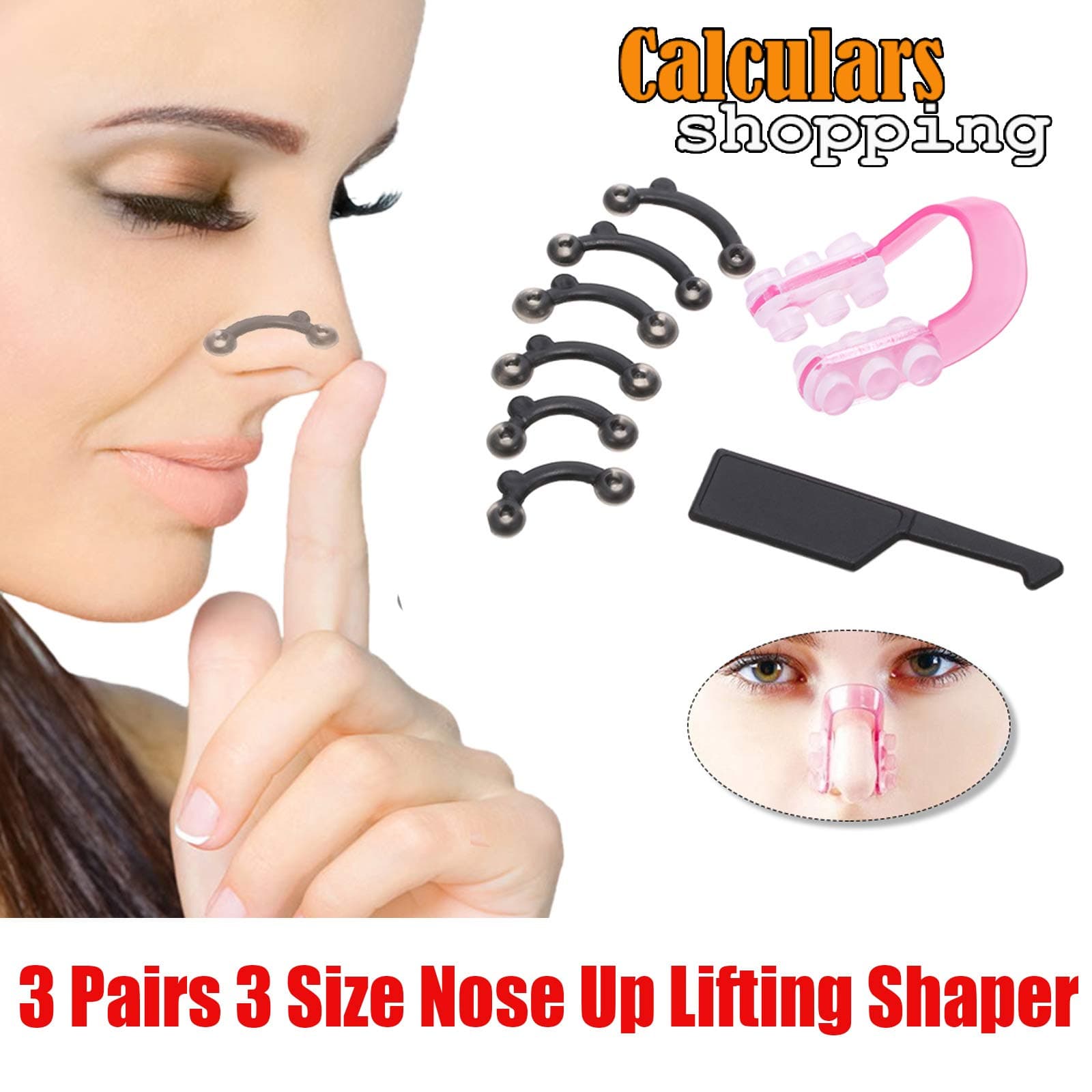 6Pcs/3 Pairs 3 Size Nose Up Lifting Shaper Massage Tool No Pain Nose Shaping Clipper Nose Bridge Straightening Clip Corrector-swimming nose clips,nose clips nose clips for nosebleeds