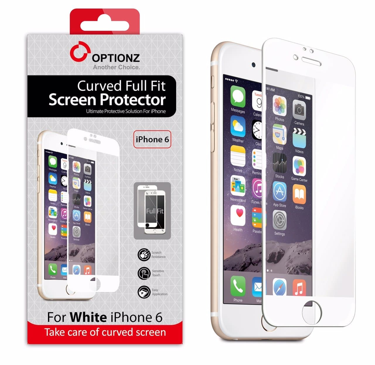 Apple iPhone 6 Highest Quality Premium Screen Protector 4.7" Covered Full Fit Premium HD Film Maximum Clarity and Touchscreen Accuracy - Life Time Replacement Warranty - Retail Packaging - White