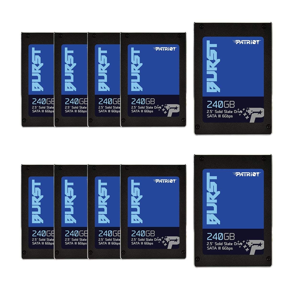 Patriot Memory Burst SSD 240GB SATA III Internal Solid State Drive 2.5" - Retail Package 10 Unit Pack