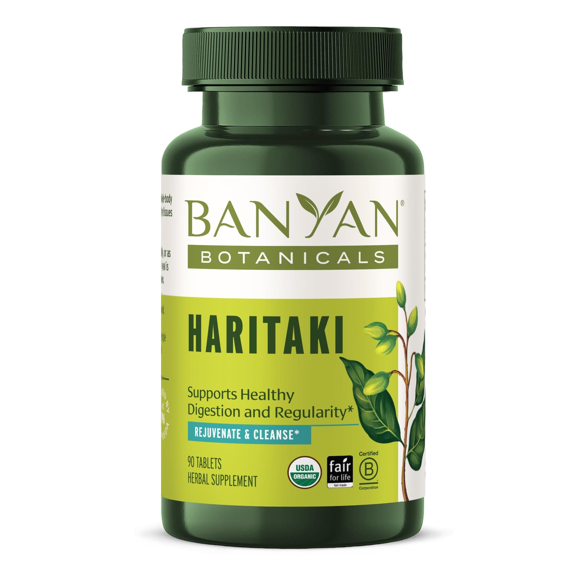 Organic Haritaki Tablets – Natural Colon Cleanse & Digestive Support – Gentle Regularity & Internal Detox Supplement – Terminalia Chebula – 90 Tablets – USDA Organic, Fair Trade