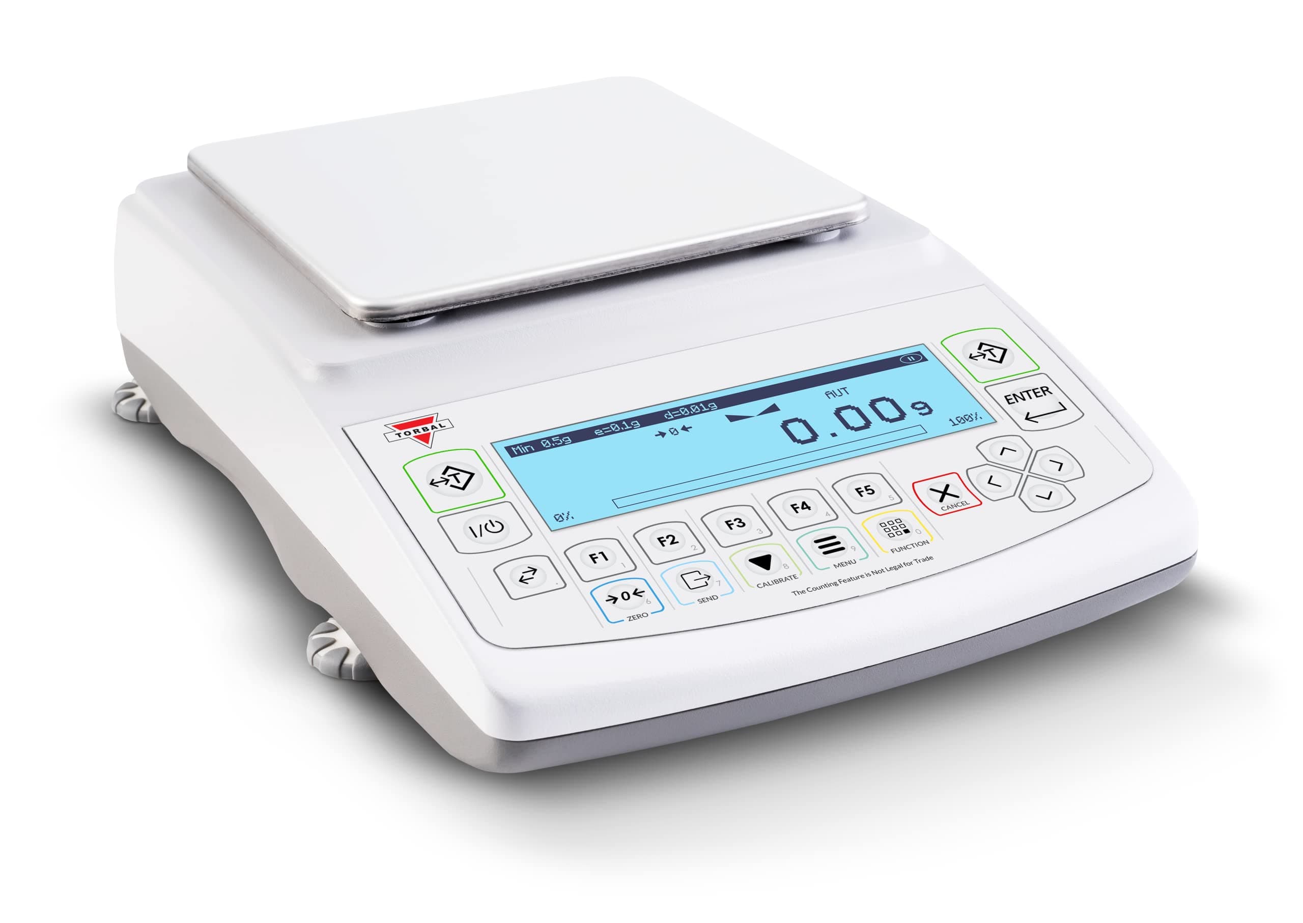 Torbal AG2000 Laboratory Scale, 2000g x 0.01g (10mg Readability), Auto-Internal Calibration, USB, Large Graphical LCD Display, 12 Weighing Modes
