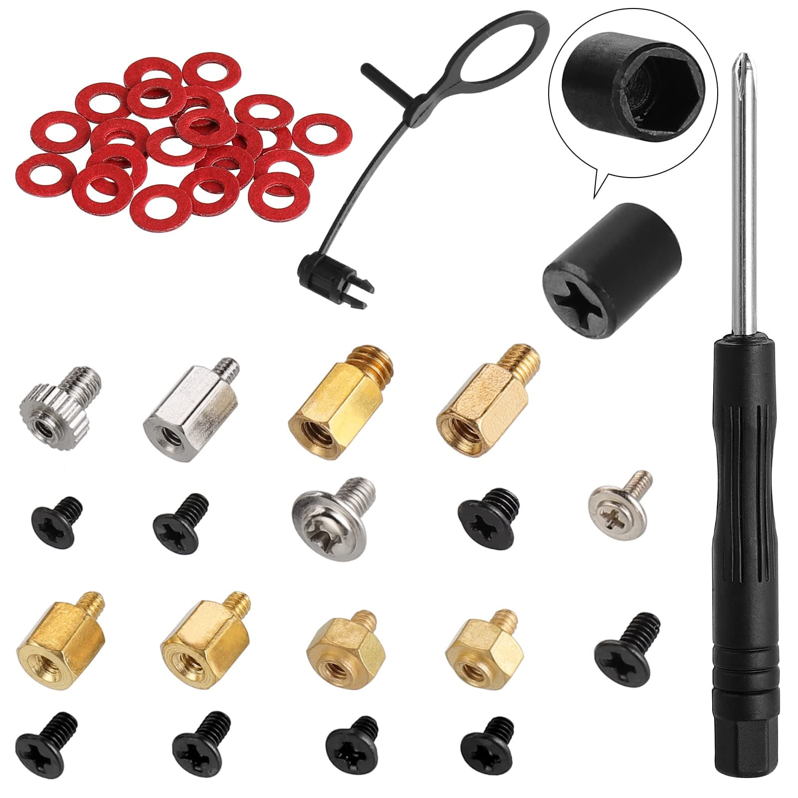 M.2 Screws Kit,M.2 SSD Nvme screws Mounting Set,PC Motherboard Standoff and Screw for Asus Gigabyte ASRock Msi.