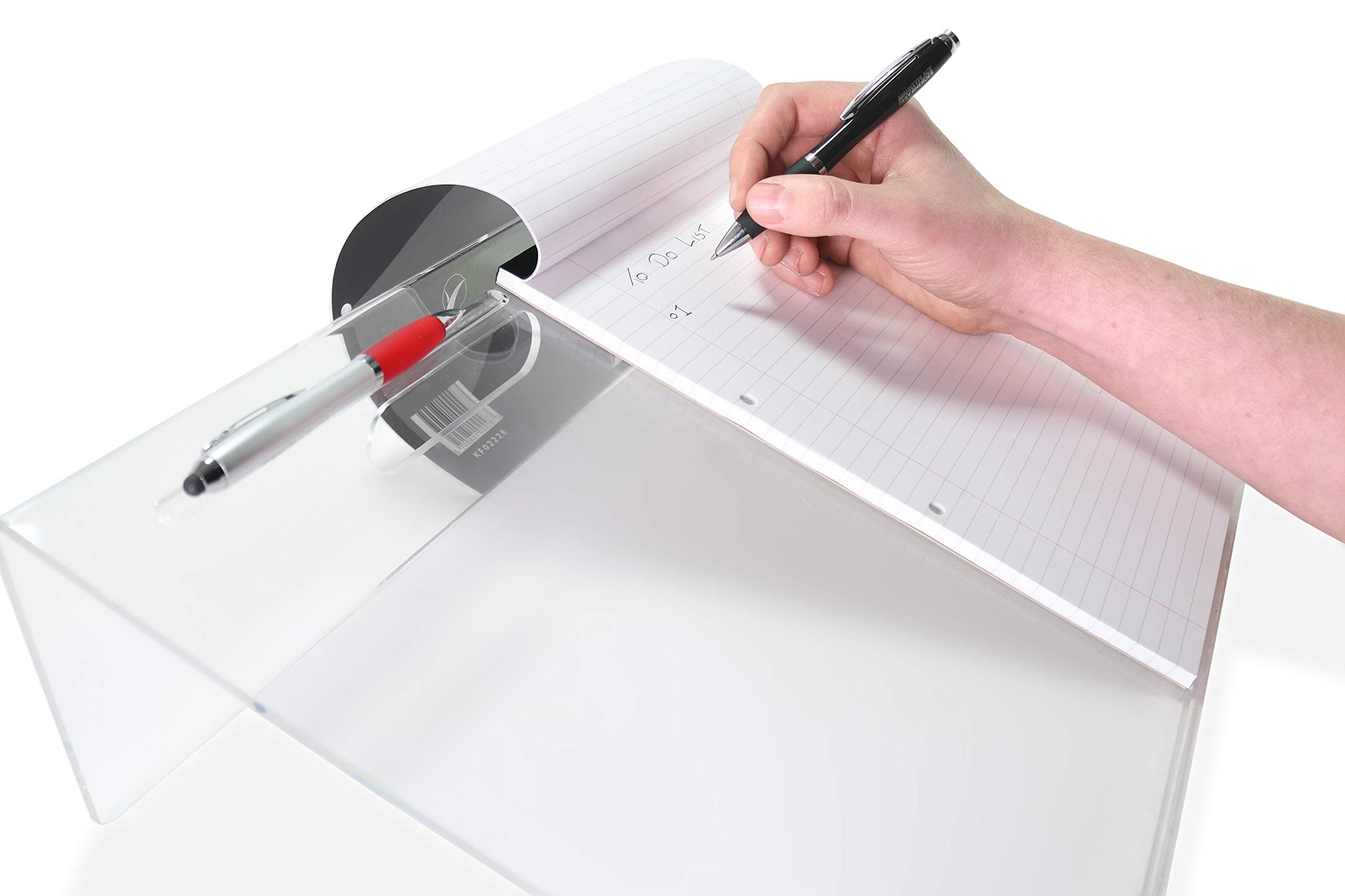 Yangtastic Extra Large Ergonomic Writing Slant Board | Acrylic A3 Sloped Stand with Handle, Pen Holder, Anti-Slip Border for Handwriting Reading Art and Laptop