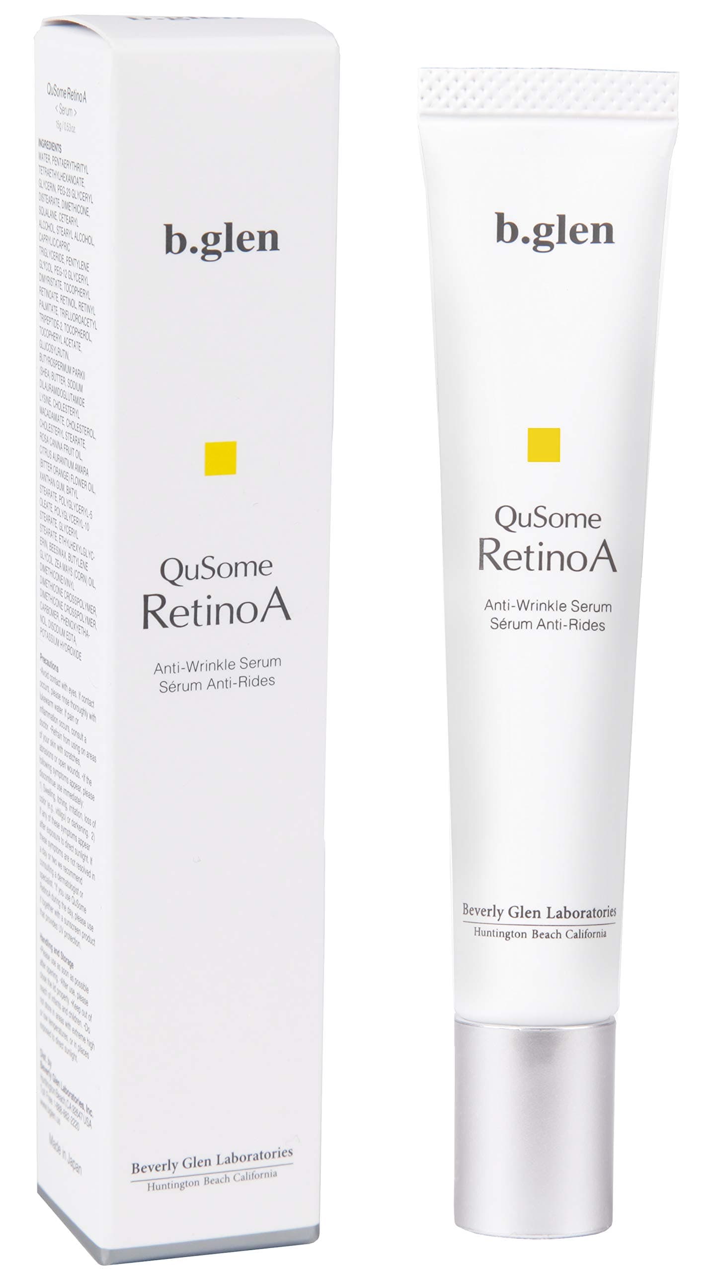 b.glen QuSome RetinoA | Retinol (Vitamin A) | Retinoic Acid Tocopheryl (Vitamins A & E) | Squalane | Organic Shea Butter | Repair Wrinkles | Firms Skin | (15g/0.53oz.)
