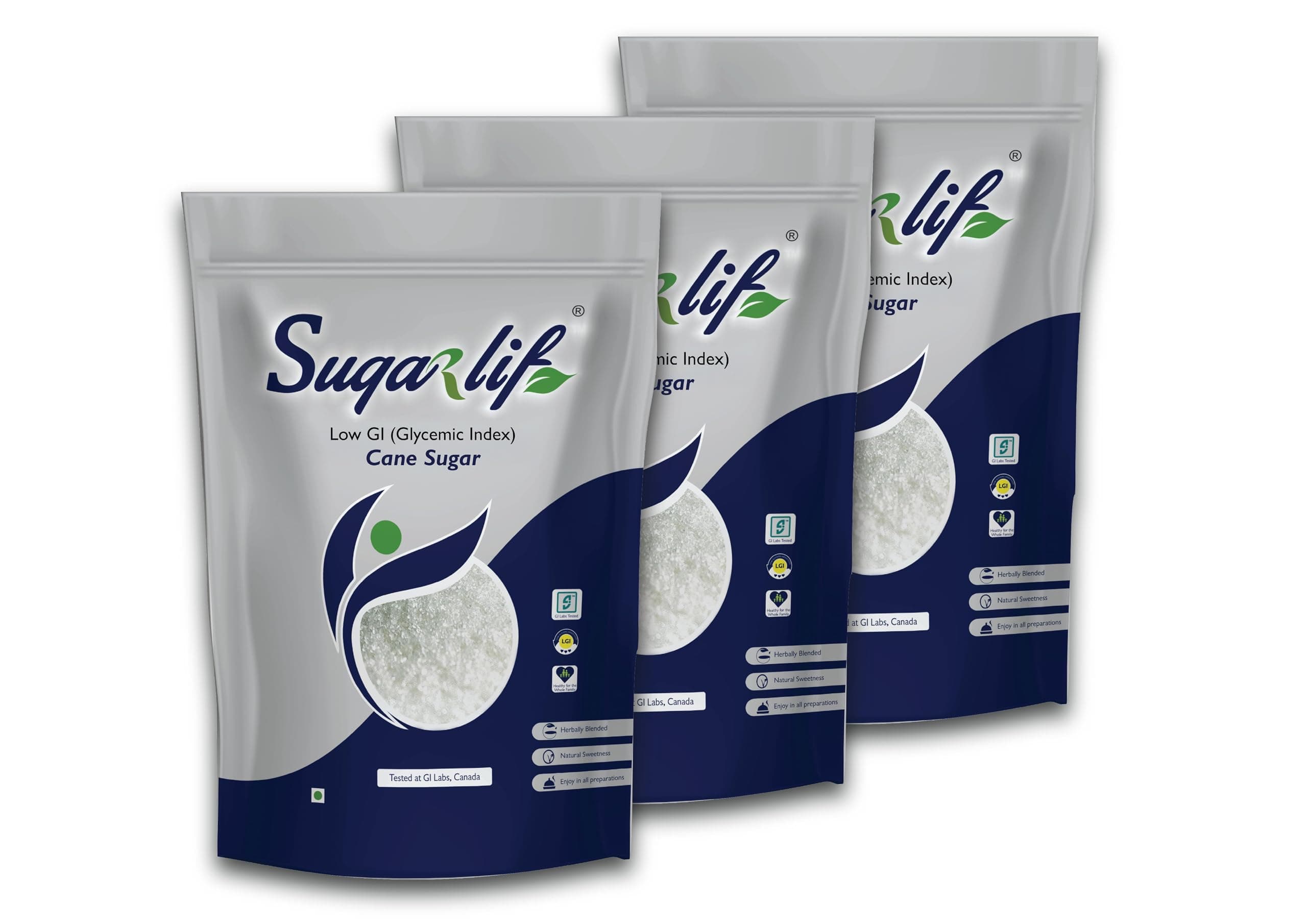 Sugarlif LOW GI Sugar- Orignal Product of Dr. C K Nandagopalan - Herbal Cane Sugar-Free From Chemicals, Artificial Sweetener Substitute Low Glycemic Index (1 Kg) - (Pack of 3)