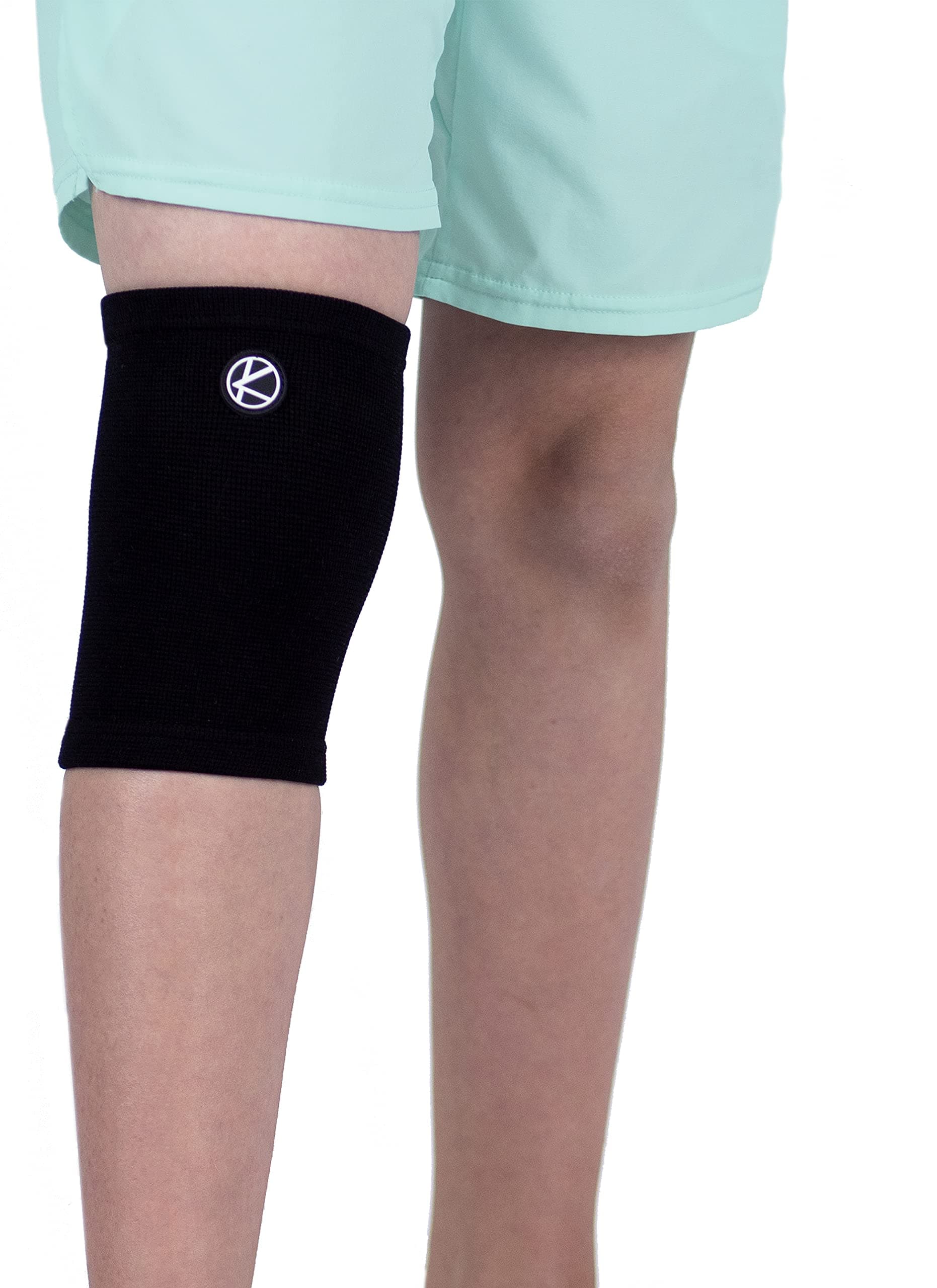 KARM Kids Knee Support Sleeve - Childs Knee Compression Sleeve for Children - Girls & Boys | Junior Knee Support for Sports & Football & Joint Pain & Knee Conditions (Black)