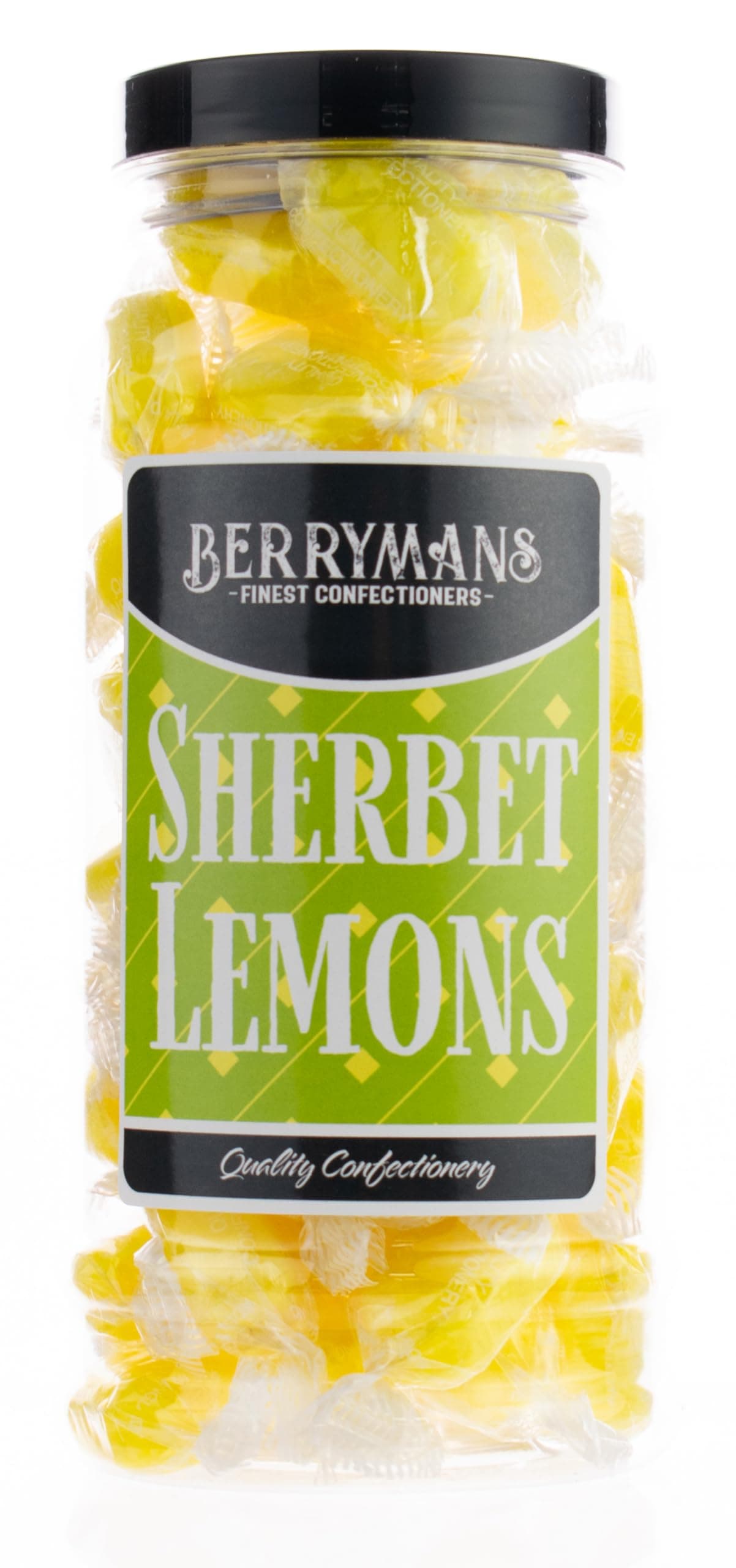 Original Sherbet Lemons Retro Sweets Gift Jar by Berrymans Sweet Shop - Classic Sweets, Traditional Taste.