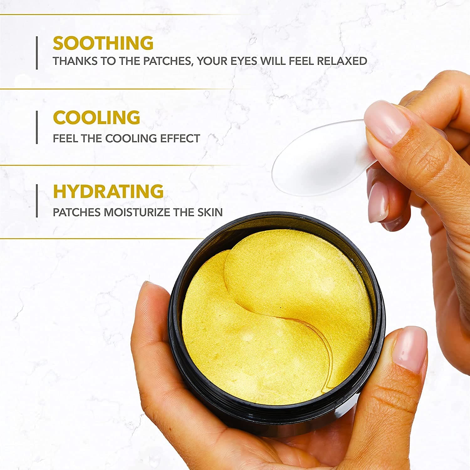 Arvesa Luxury Under Eye Patches - 24K Gold Eye Mask Anti-Aging Hyaluronic Acid - Under Eye Mask for Reducing Dark Circles & Puffy Eyes (15 PAIRS) - Under Eye Bags Treatment