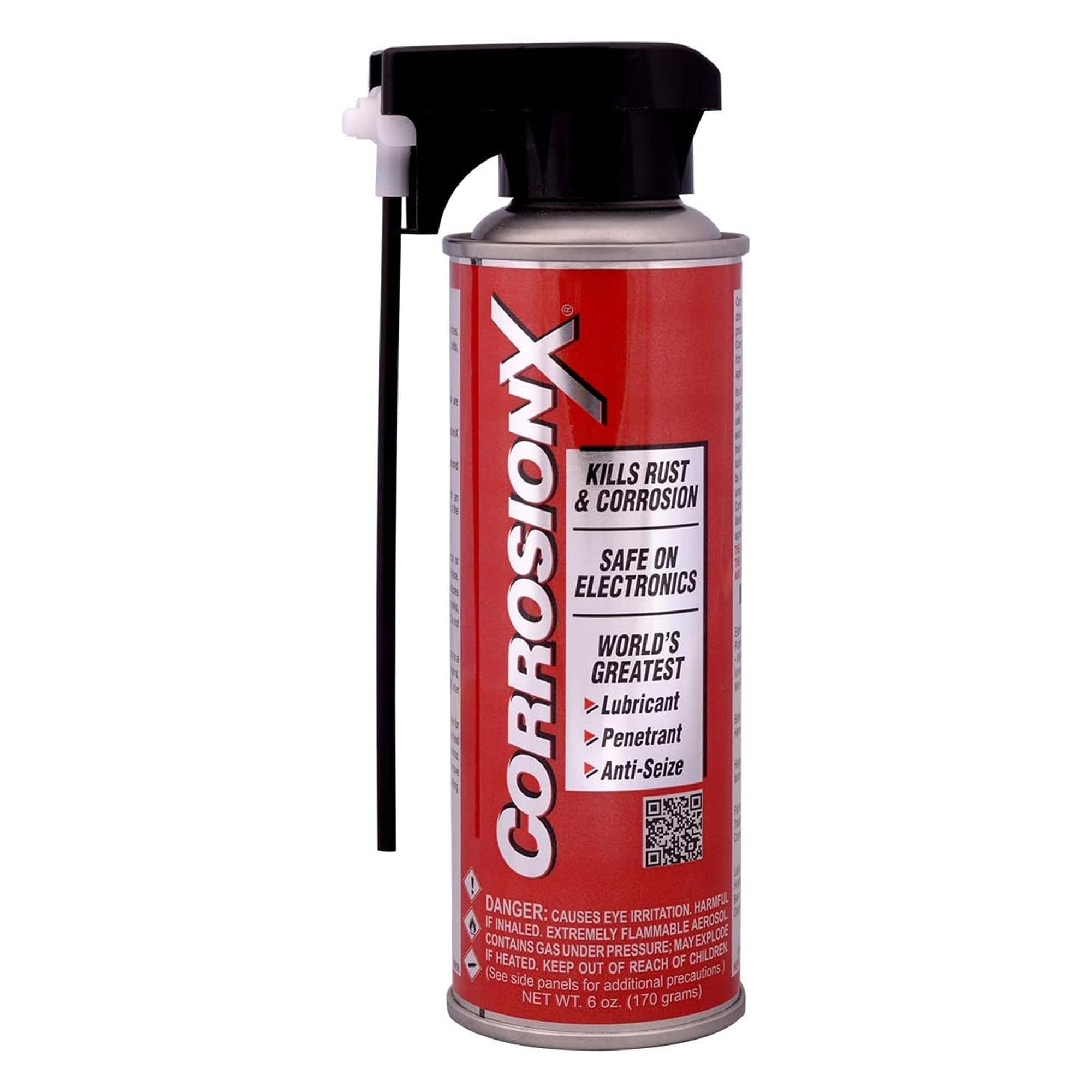 Rust Inhibitor, Industrial-Strength Dielectric Corrosion Prevention, Lubricant & Penetrant for Marine, Automotive, Electronics & RV Use, Protects Bolts, Cables, Engines, Parts, 6oz Aerosol