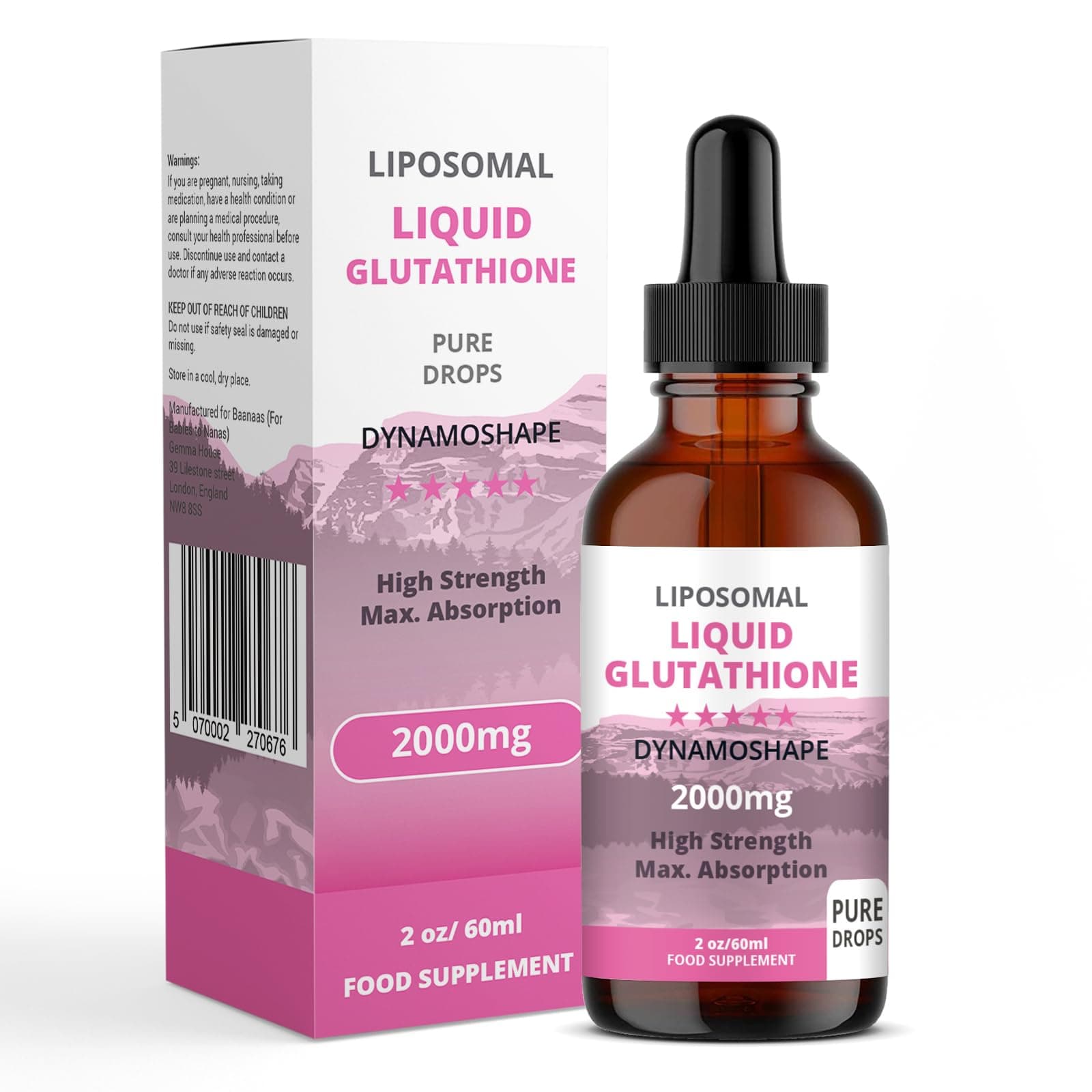 Liposomal Glutathione 2000 mg with Vitamin C, Oral Glutathione Liquid, Antioxidant Supplement for Detox, Superior Absorption, Higher Dosage (Pack of 1)