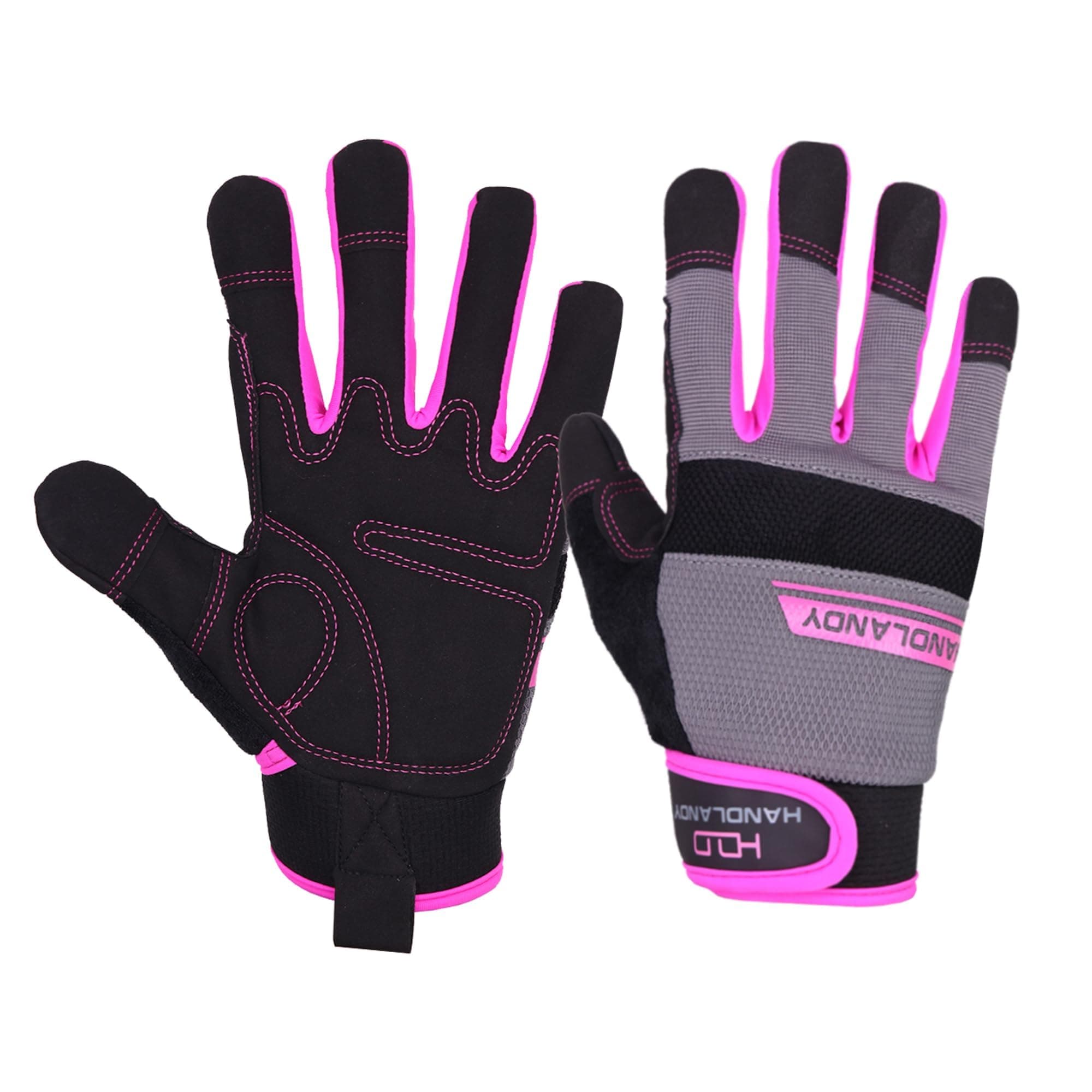 Work Gloves for Women, Breathable Leather Gardening Glove for Yard Maintenance, Hand Protection with Touch Screen