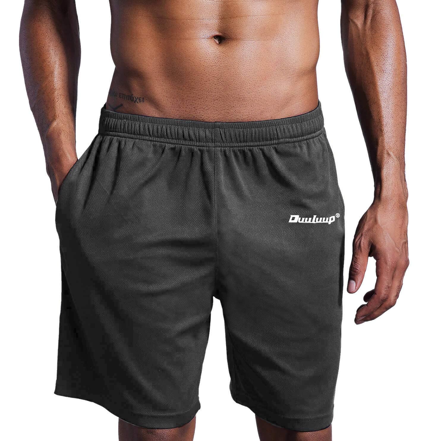 Duuluup Men 7" Running Shorts with Pockets Quick Dry Workout Shorts Breathable Mesh Sport Shorts