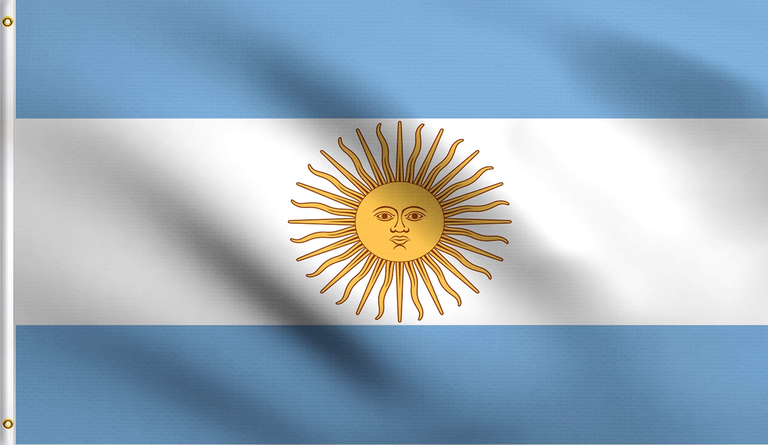Sponsored Ad - DMSE Argentina Argentinian Flag 3X5 Ft Foot 100% Polyester 100D Flag UV Resistant -