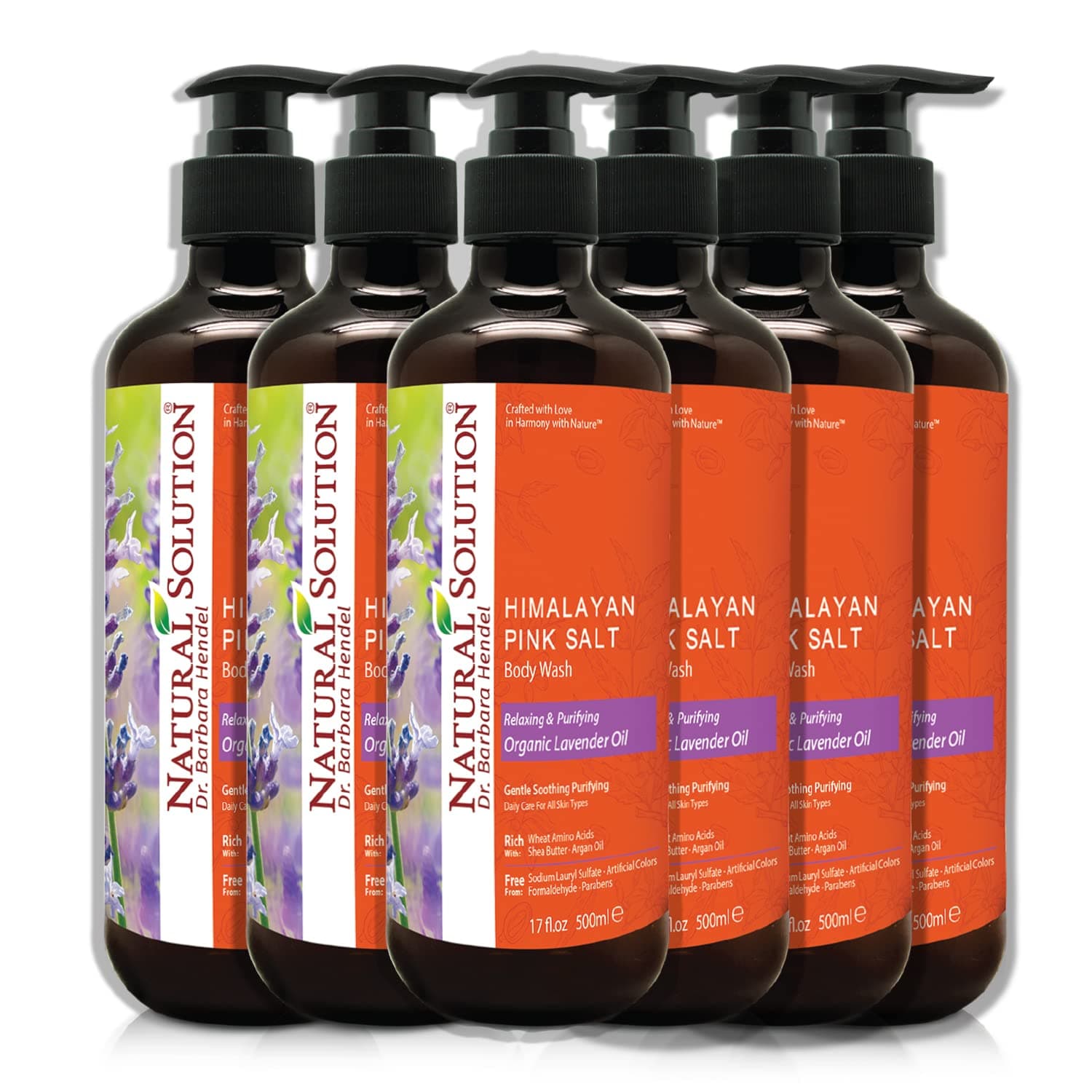 Body Wash, Made With Himalayan Pink Salt & Organic Lavender Oil, Purifying and Transforms The Even Driest Skin in Just One Shower, 17 fl oz (6 Count)