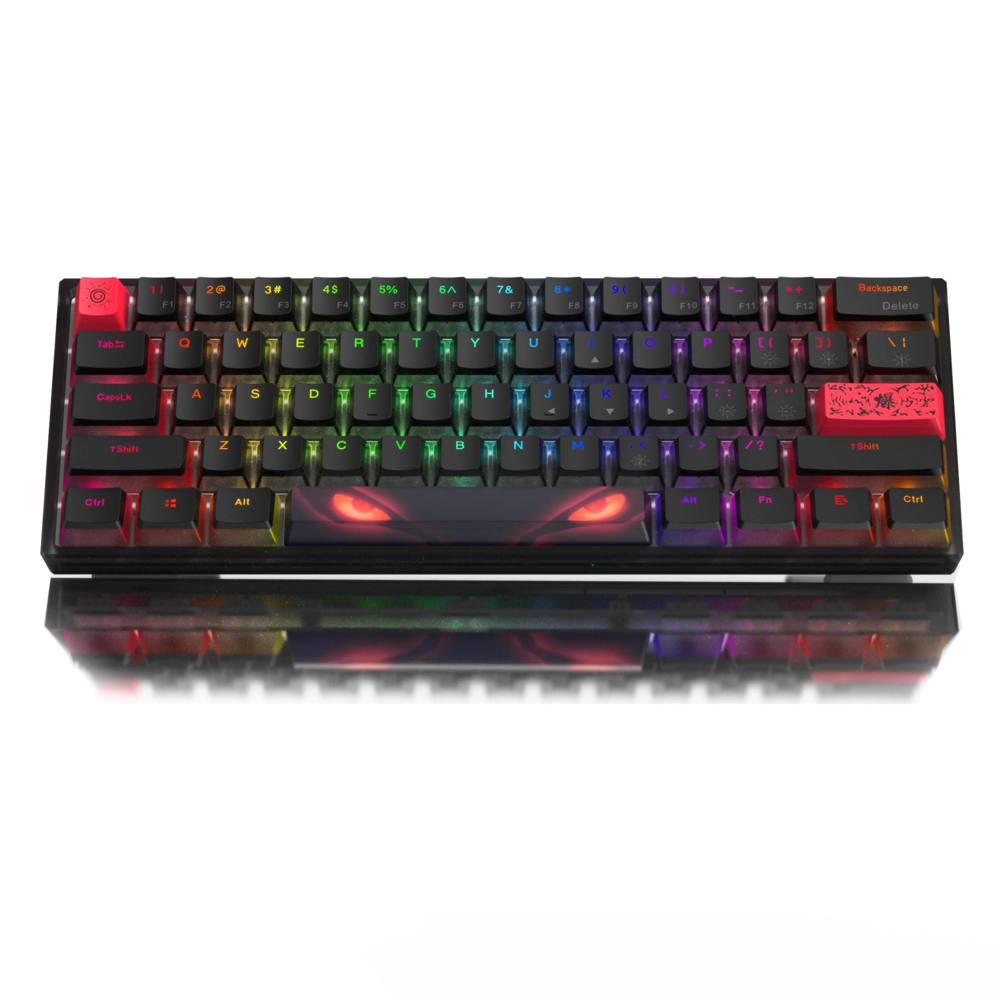 Womier 60% Keyboard WK61 Mechanical RGB Wired Gaming Keyboard Hot Swappable Creamy Keyboard with PBT Keycap, Linear Red Switch for Windows/MAC, Black