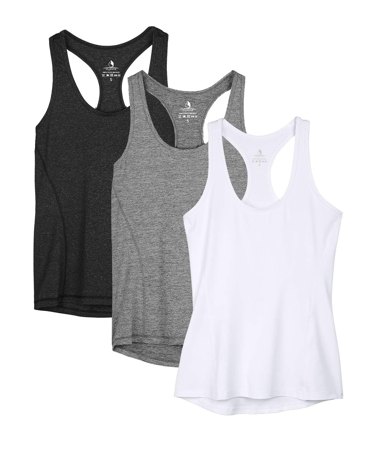 Women's Racerback Workout Athletic Running Tank Tops (Pack of 3)