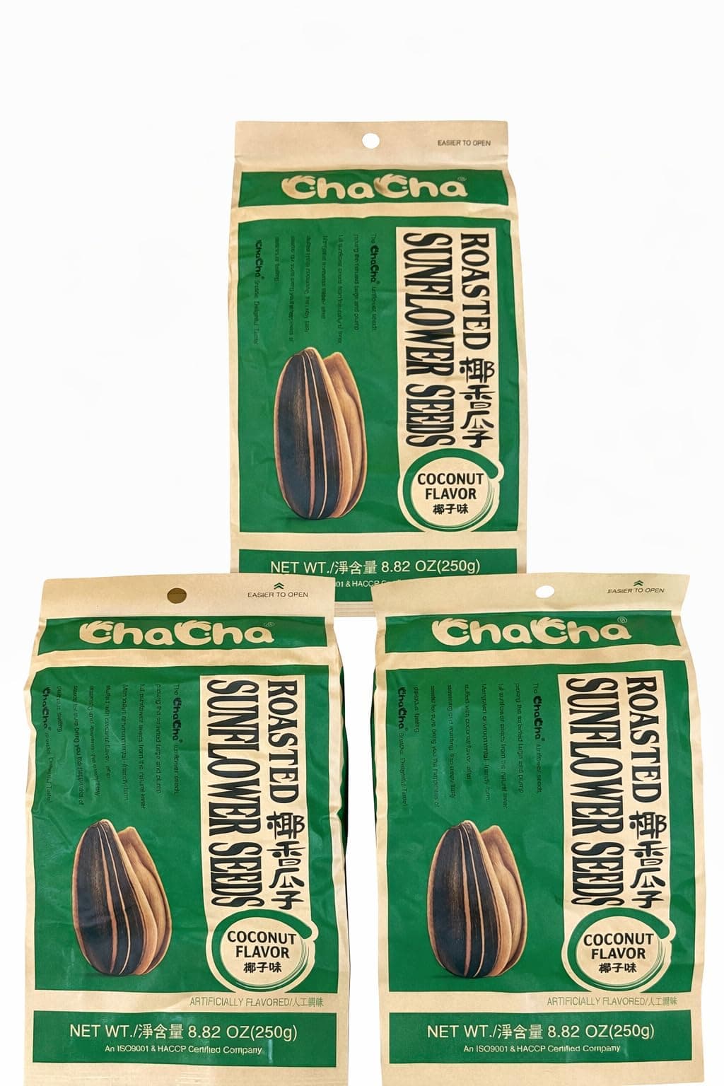 ChaCha Roasted Sunflower Seeds (3 bags) (1, Coconut flavor)