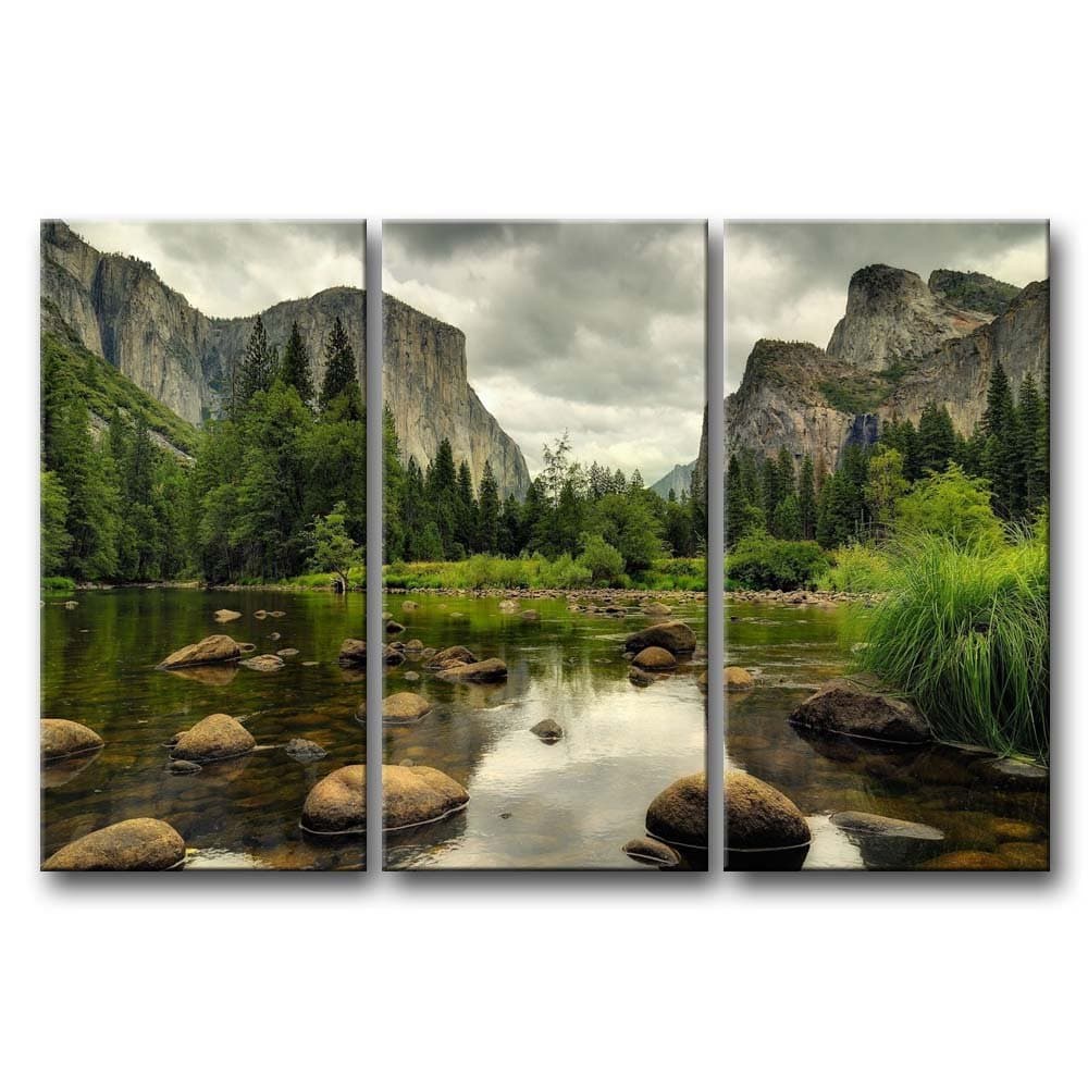 Yosemite Wall Art Nature National Park Lake Mountain Trees Rocks Pictures Prints On Canvas Landscape The Wall Decor for Home Modern Decoration