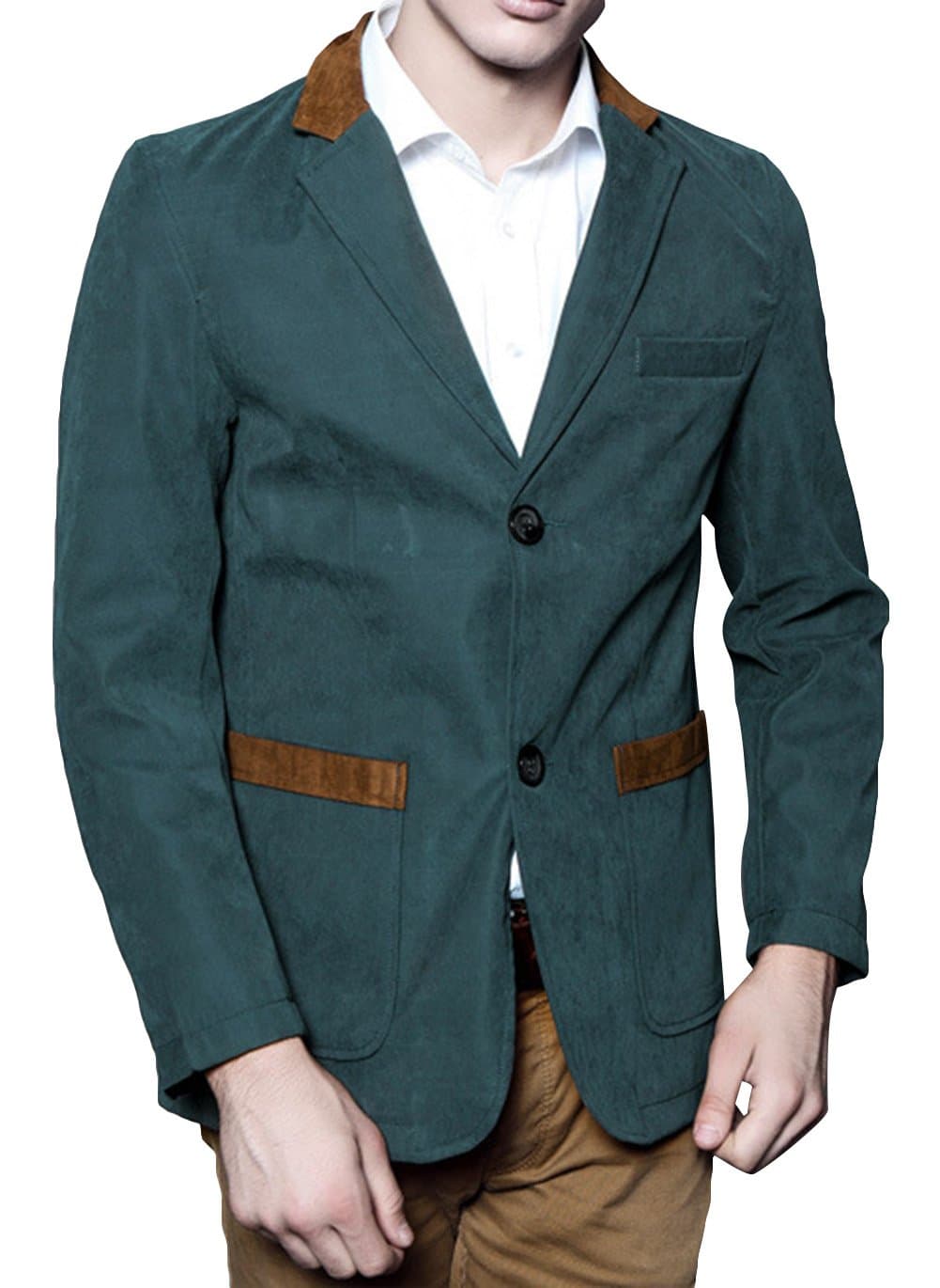 FGYP Men's Slim Fit Handsome Single Breasted Spring Blazer Jacket XL