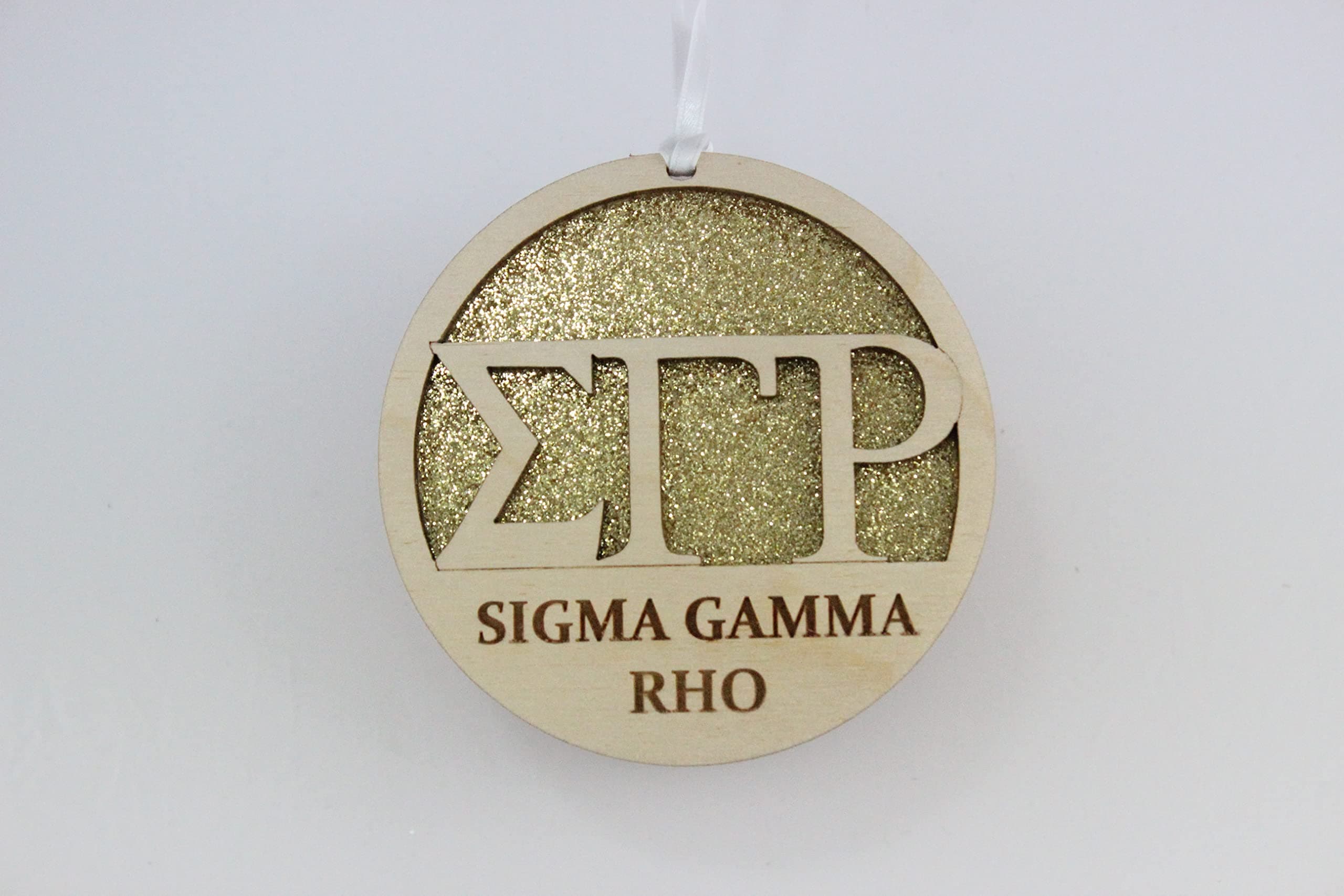 Sorority ShopSorority Shop Sigma Gamma Rho Ornament - Laser Carved Greek Letter Wood Ornament - 3" Round