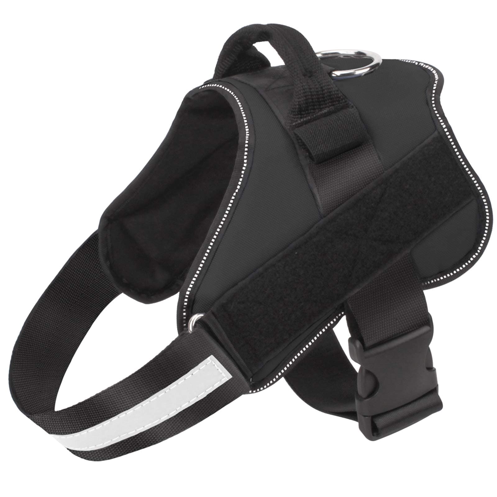 Bolux Dog Harness, No-Pull Reflective Dog Vest, Breathable Adjustable Pet Harness with Handle for Outdoor Walking - No More Pulling, Tugging or Choking (Black, M)