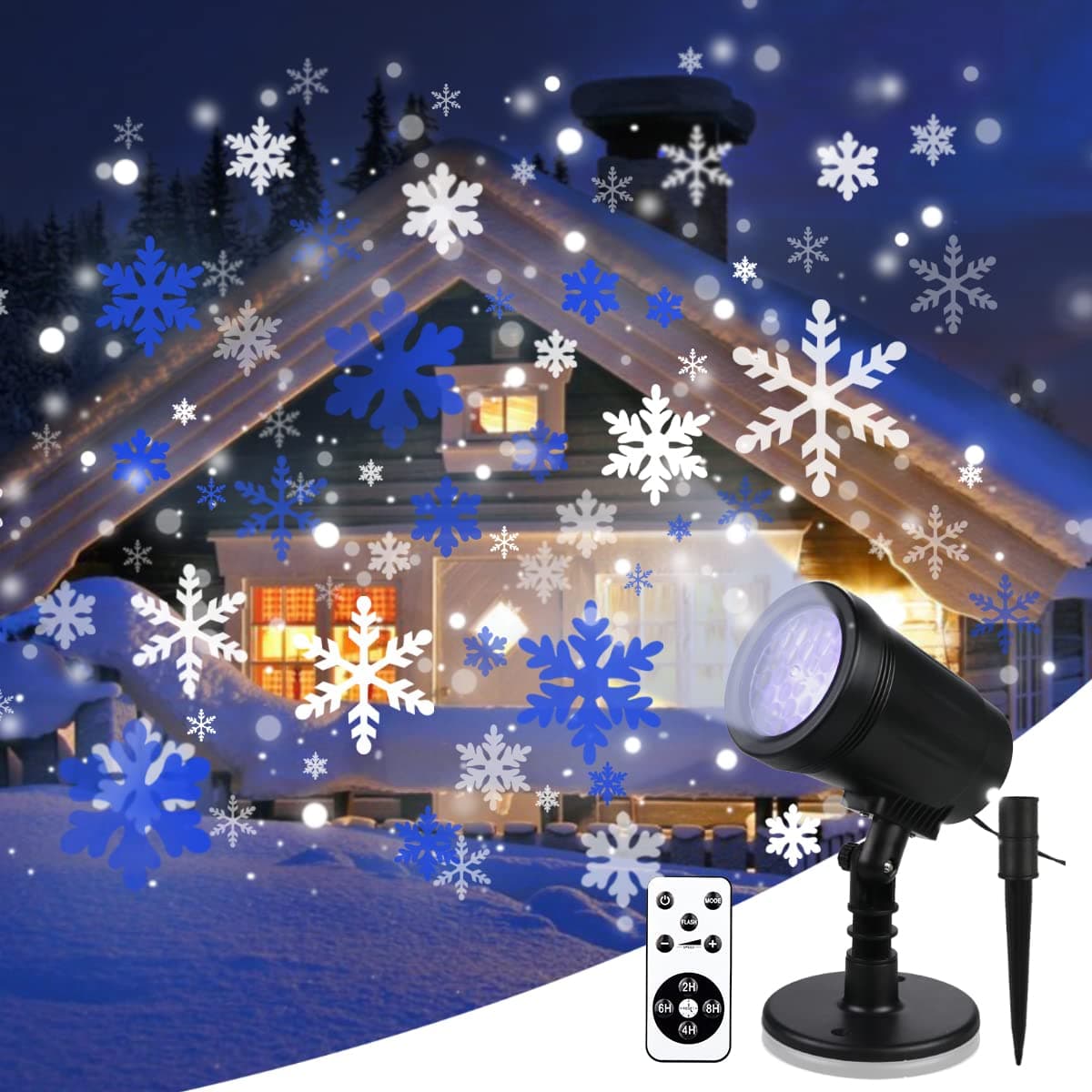 Snowflake Projector Lights Yinuo Candle Light 8 Modes Light for Christmas, Wedding, Party, Festivals, Home, Garden, Bedroom, Outdoor Indoor, Wall Decorations 04