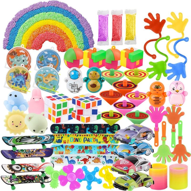 60 Pcs Party Favors Carnival Treasure Box Toys Classroom Prizes Small Mini Bulk Gifts Toys Pinata Easter Basket Stuffers for Kids Boys Girls , Goodie Bags Fillers for Kids Birthday Party