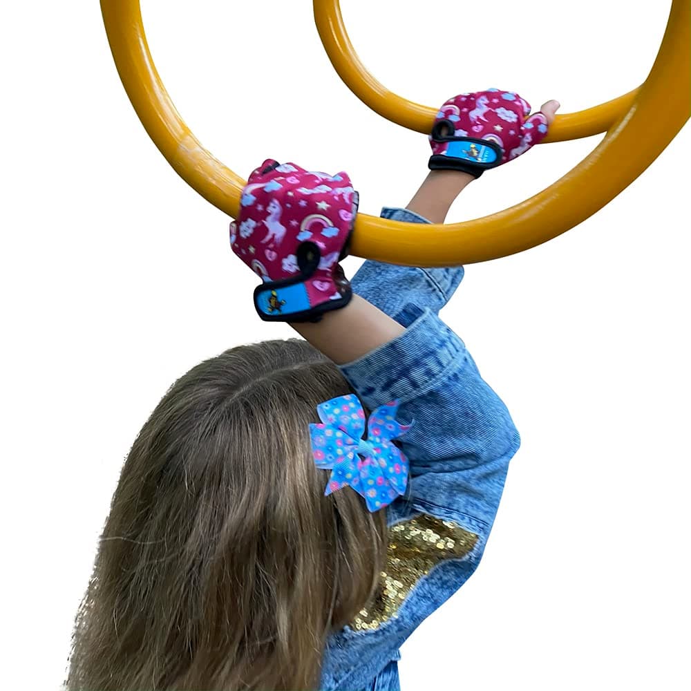HANG Monkey Bar Gloves With Grip Control for 5-6 Year Old Children - Kids Gymnastic and Bike Gloves for Girls