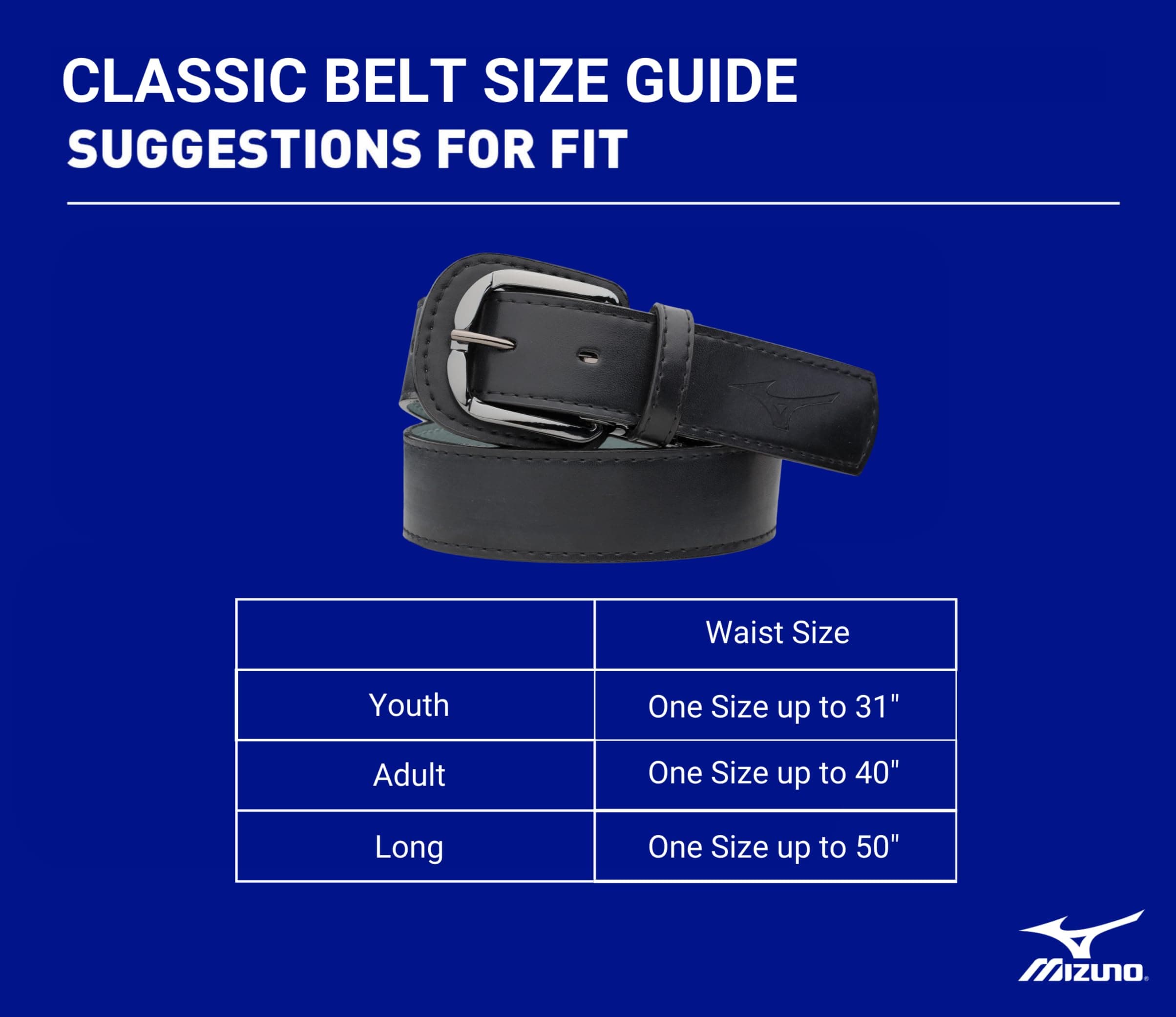 Mizuno mens Mizuno Classic Belt Mizuno Classic Belt (pack of 1)