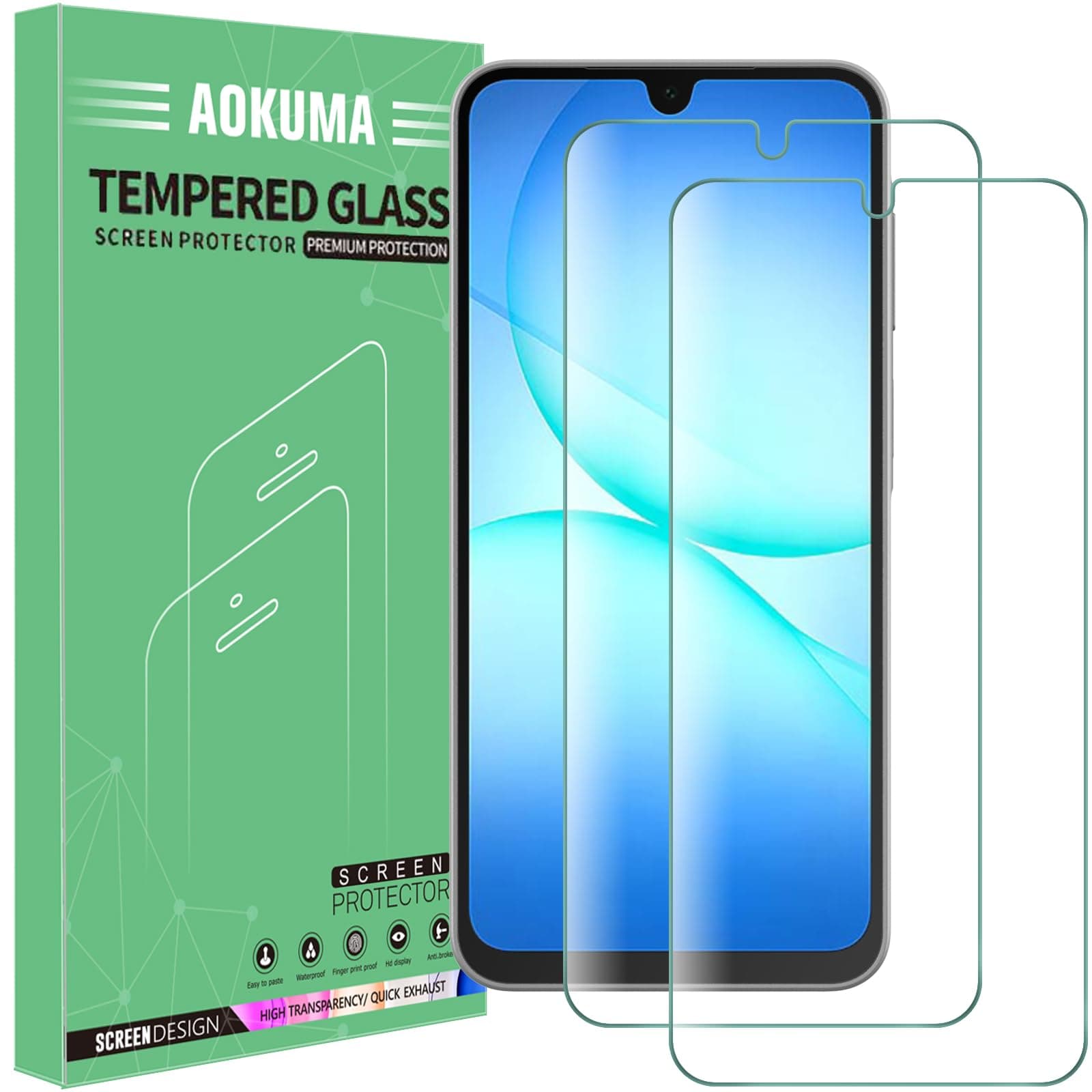 AOKUMA [2 Pack] for Samsung Galaxy A17 / A16 / A26 5G&4G Screen Protector Tempered Glass, Screen Protector for Samsung A16/A26/A17 5G,Premium Quality Guard Film