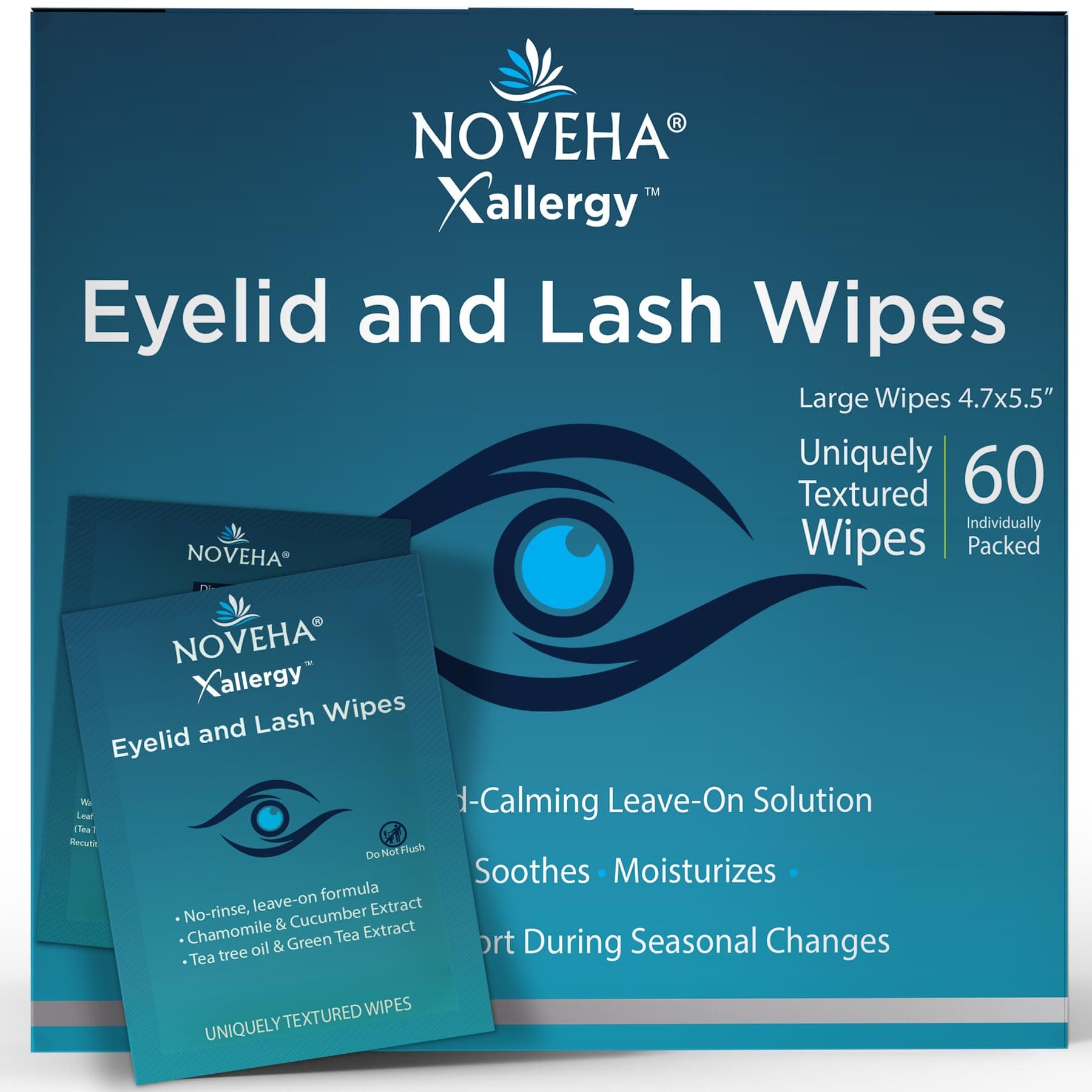 – NOVEHA Allergy Relief Eyelid Wipes | Pre-moistened Hypoallergenic Eye Cleansing Pads, Reduce Itchiness, Redness & Discomfort Caused By Allergy, Clean, Soothe & Remove Debris, Pollen & Other Irritants