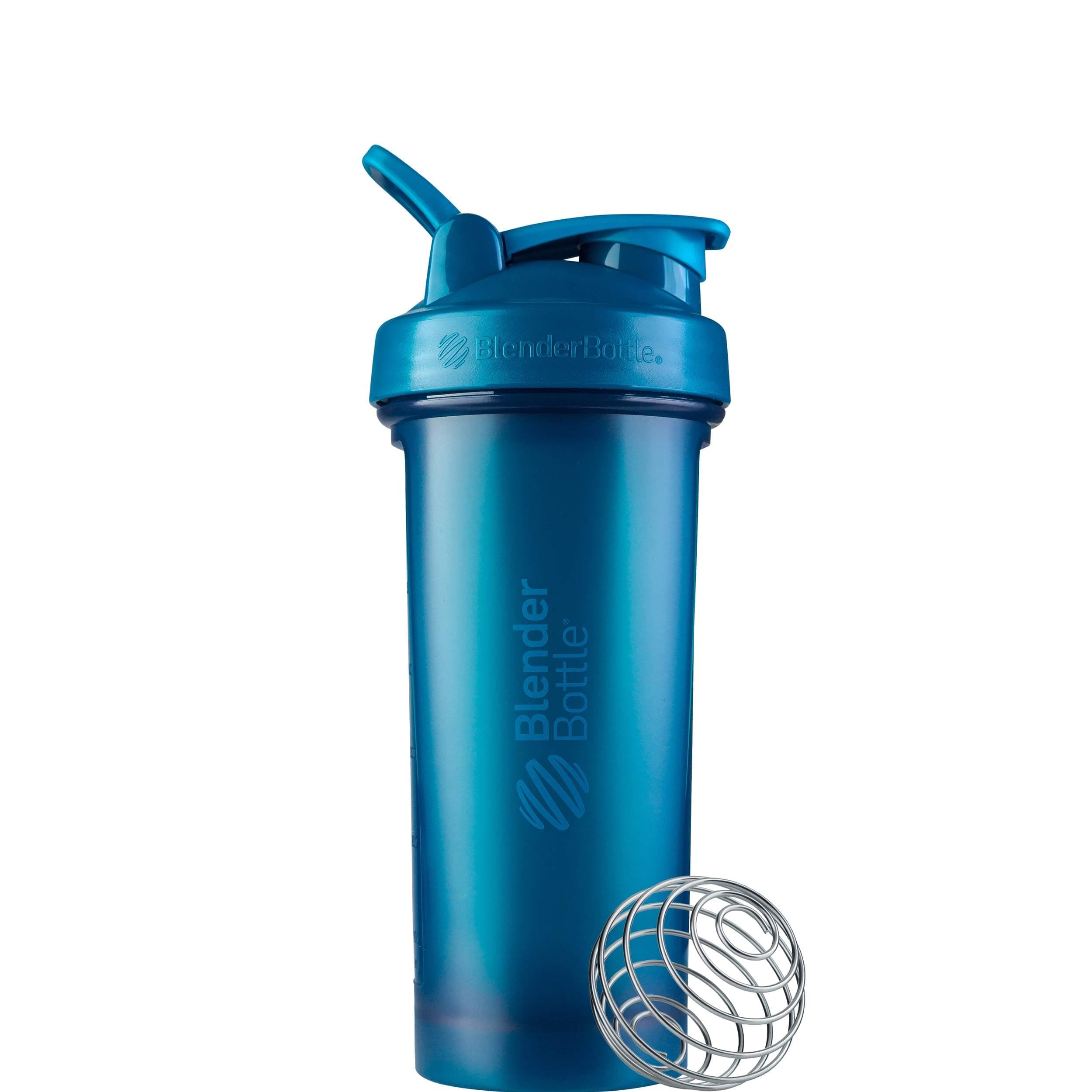 BlenderBottle Classic V2 Shaker Bottle with Stainless Steel Ball, For Protein Shakes, Dishwasher Safe, 830ml, Ocean blue