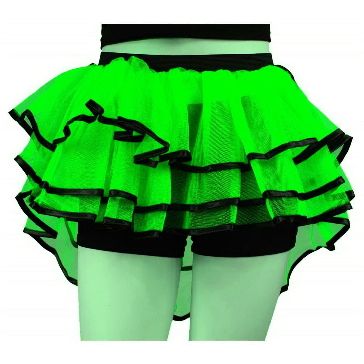 Uv Neon Green Bustle Peacock Layers Party Dance Tutu Skirt Halloween