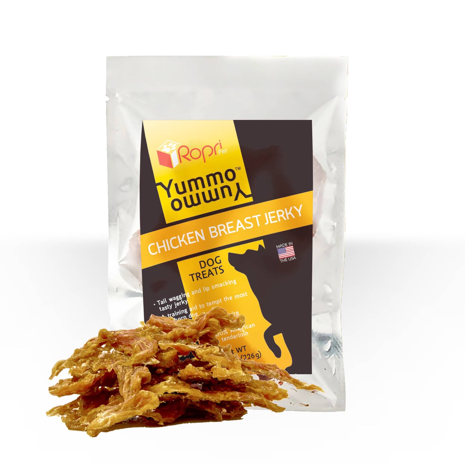 All Natural Chicken Jerky Dog Treats Grain Free, Organic, Healthy Dog Treats. Made in The USA Only, Your Dog Will Love Yummo Yummo
