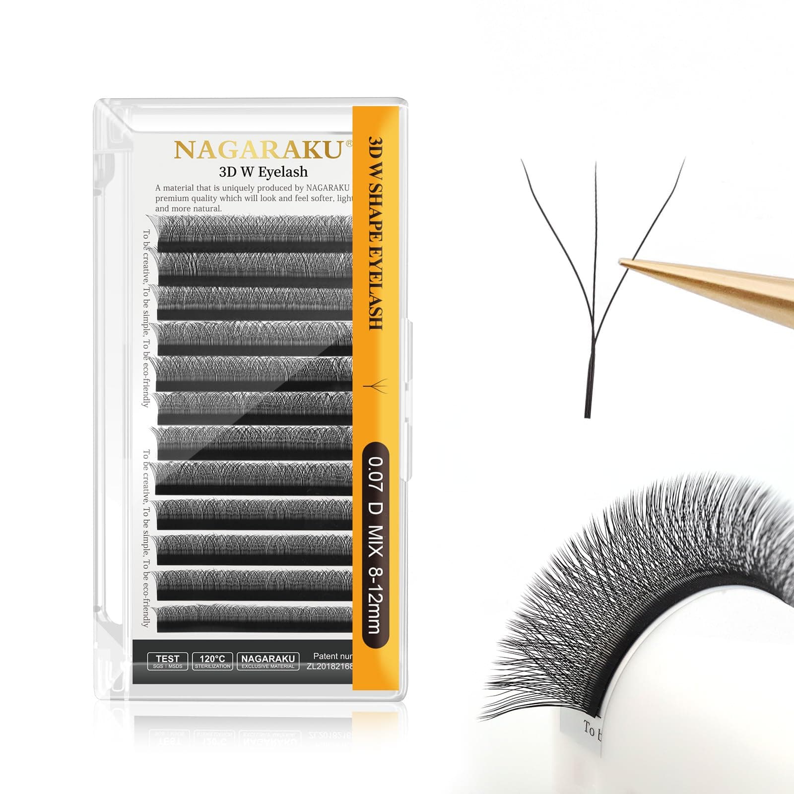 NAGARAKU W Eyelash Extension 3D Volume Premade Fan 0.07mm D curl 8-12mm mix Faux Mink Matte Black Cluster Easy Fanning yy Eye Lashes
