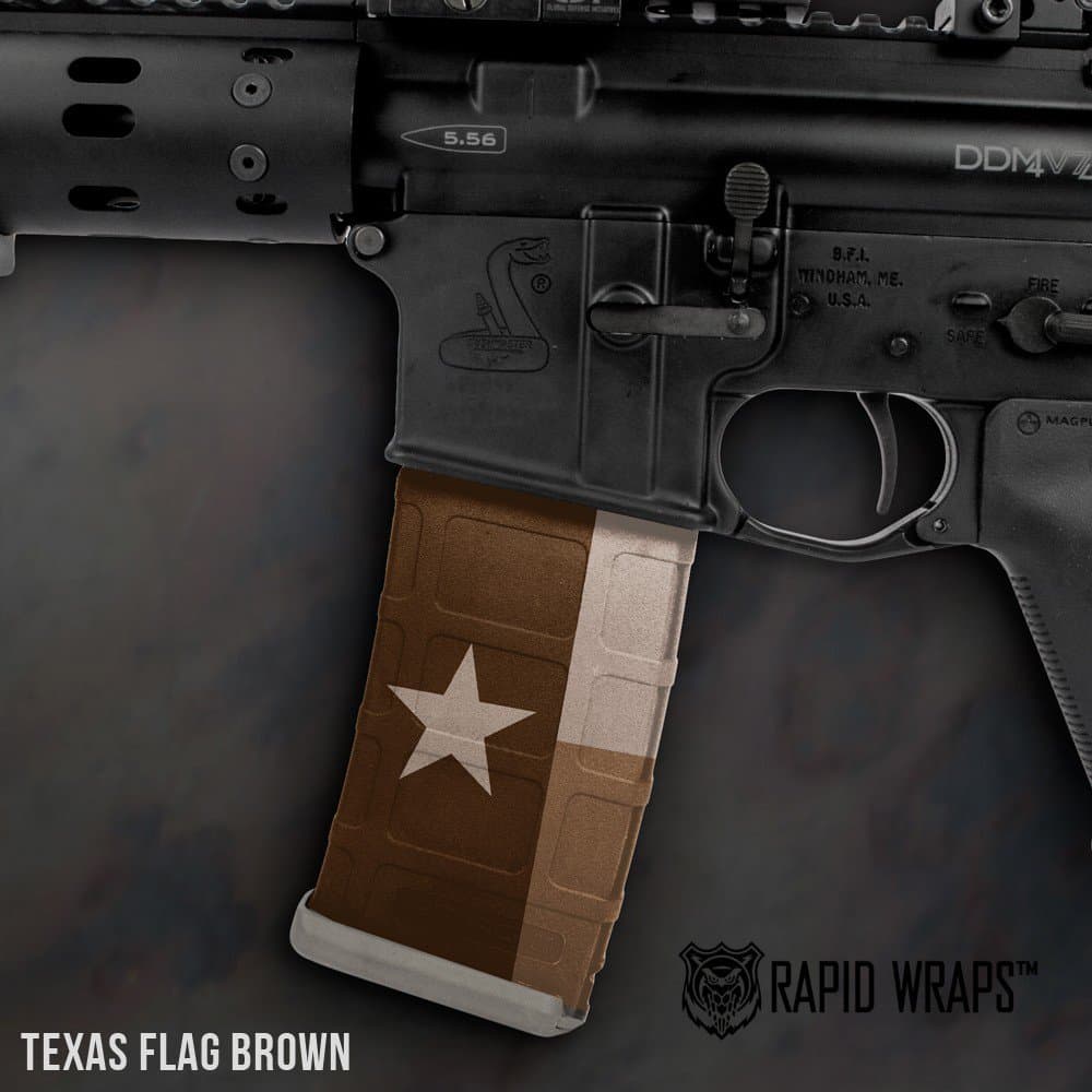 AR-15 Mag Wraps Rapid Wraps 3-Pack (Texas Flag Brown)