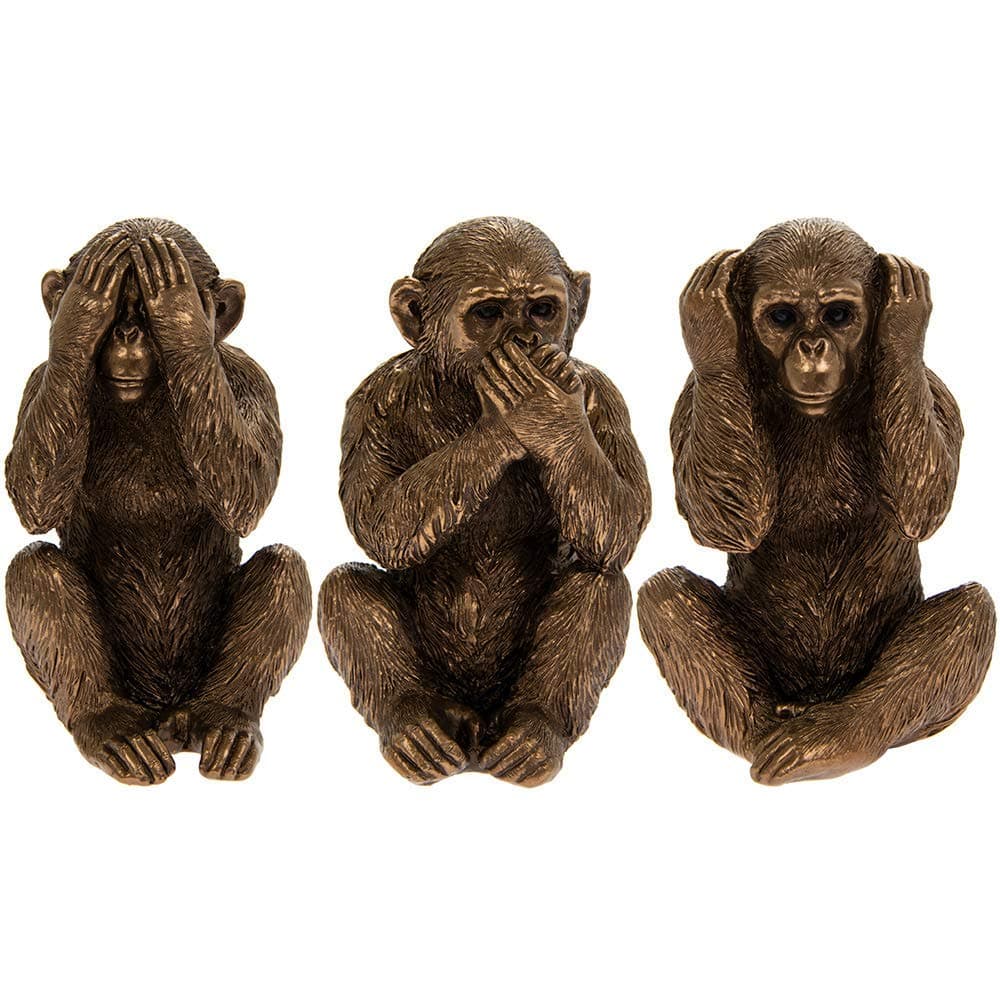 Leonardo Reflections Set of 3 Bronzed Wise Monkeys