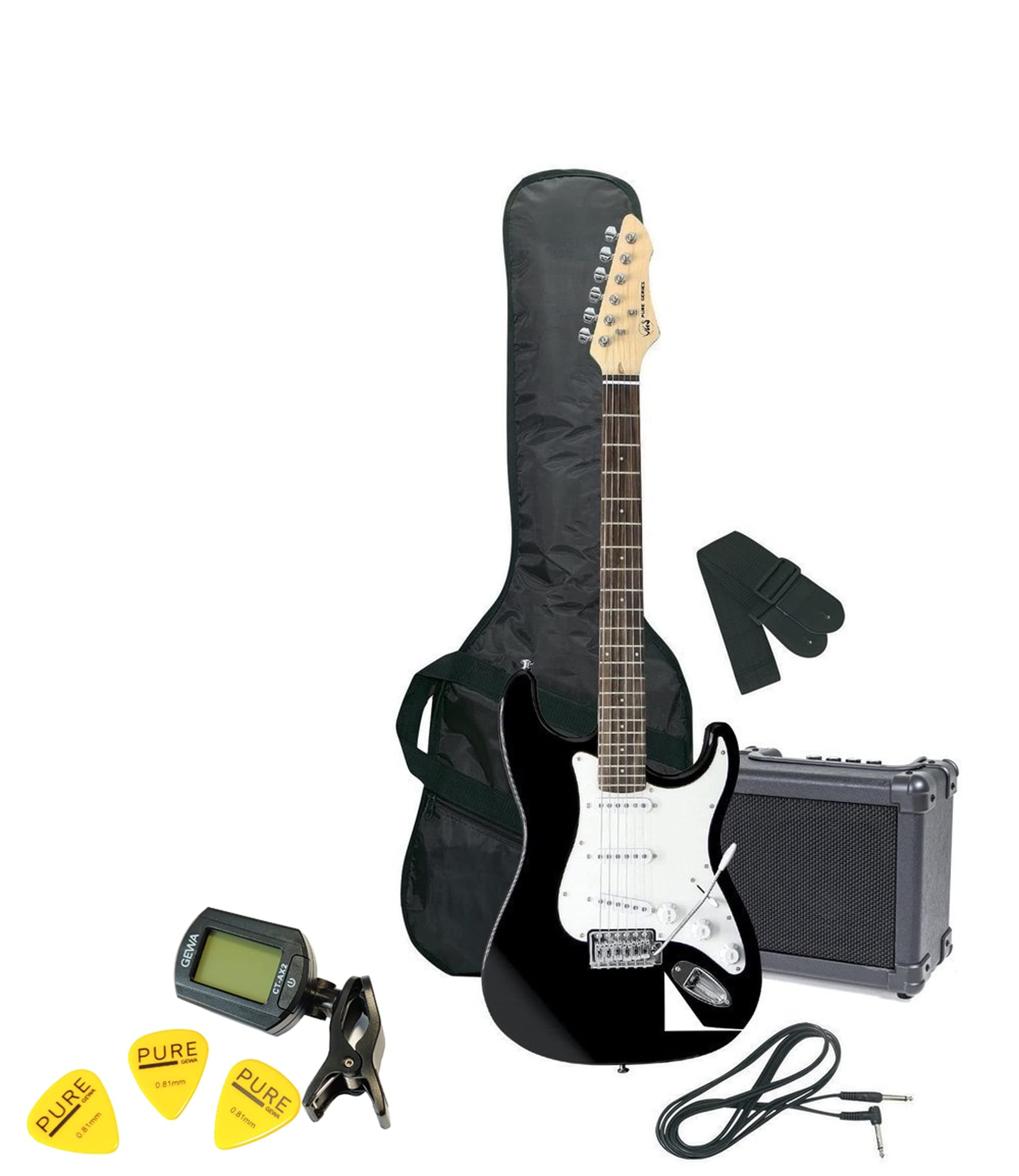 PURE GEWA Tenson F502540 ST Player Pack E-Guitars - Black