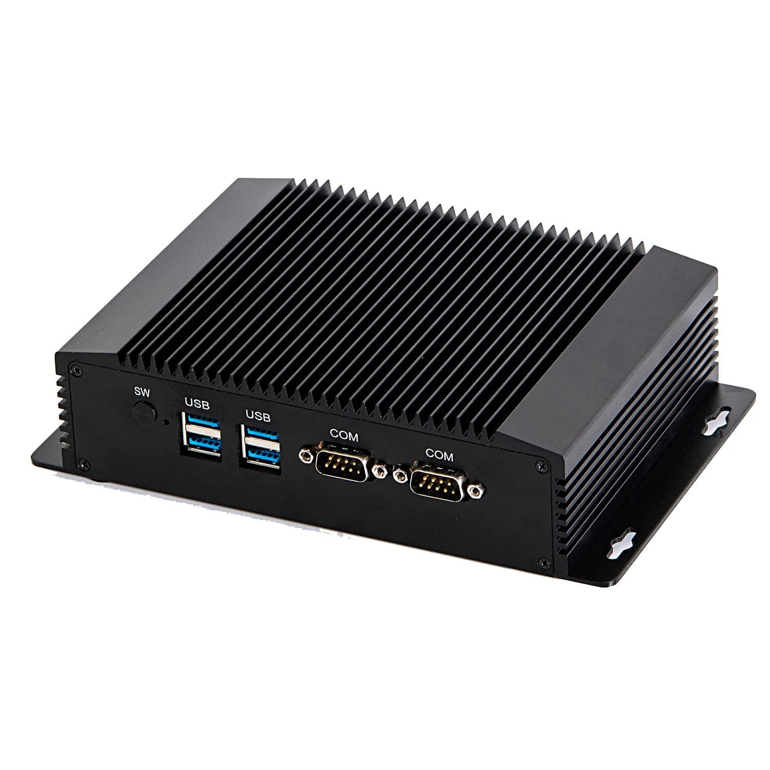 Industrial Embedded PC, Fanless Mini Computer, IPC, Intel Core I3 4005U, Windows 11 or Linux Ubuntu, HUNSN IM08, AC WiFi, BT, VGA, HDMI, 2 x LAN, 2 x COM RS232, 4 x USB3.0, 8G RAM, 128G SSD
