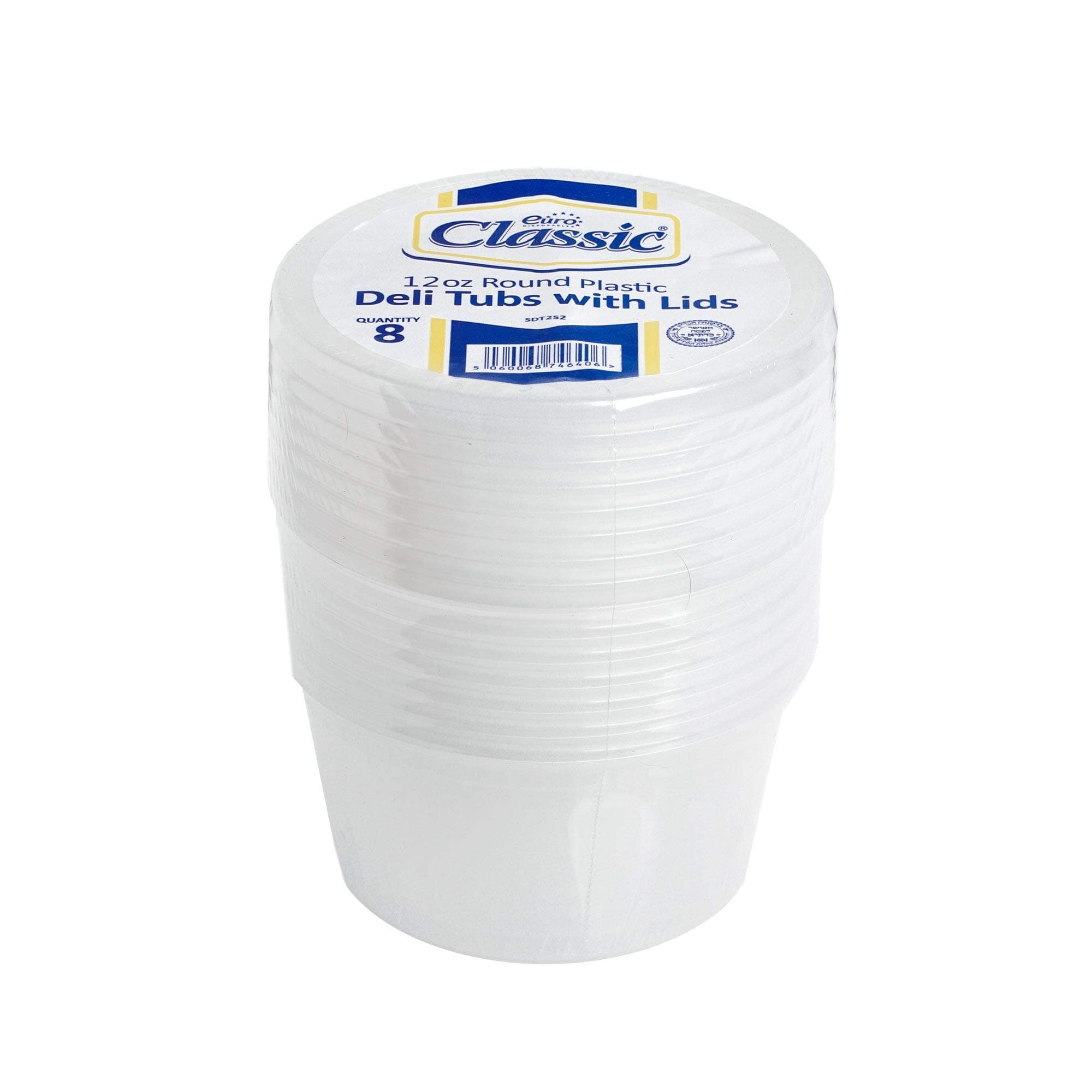 8-Pack Round Plastic Food Containers with Leak-Proof Lid Covers – BPA-Free - Microwave, Fridge, and Freezer Safe – Recyclable, Washable, and Reusable Meal Prep Storage Tubs